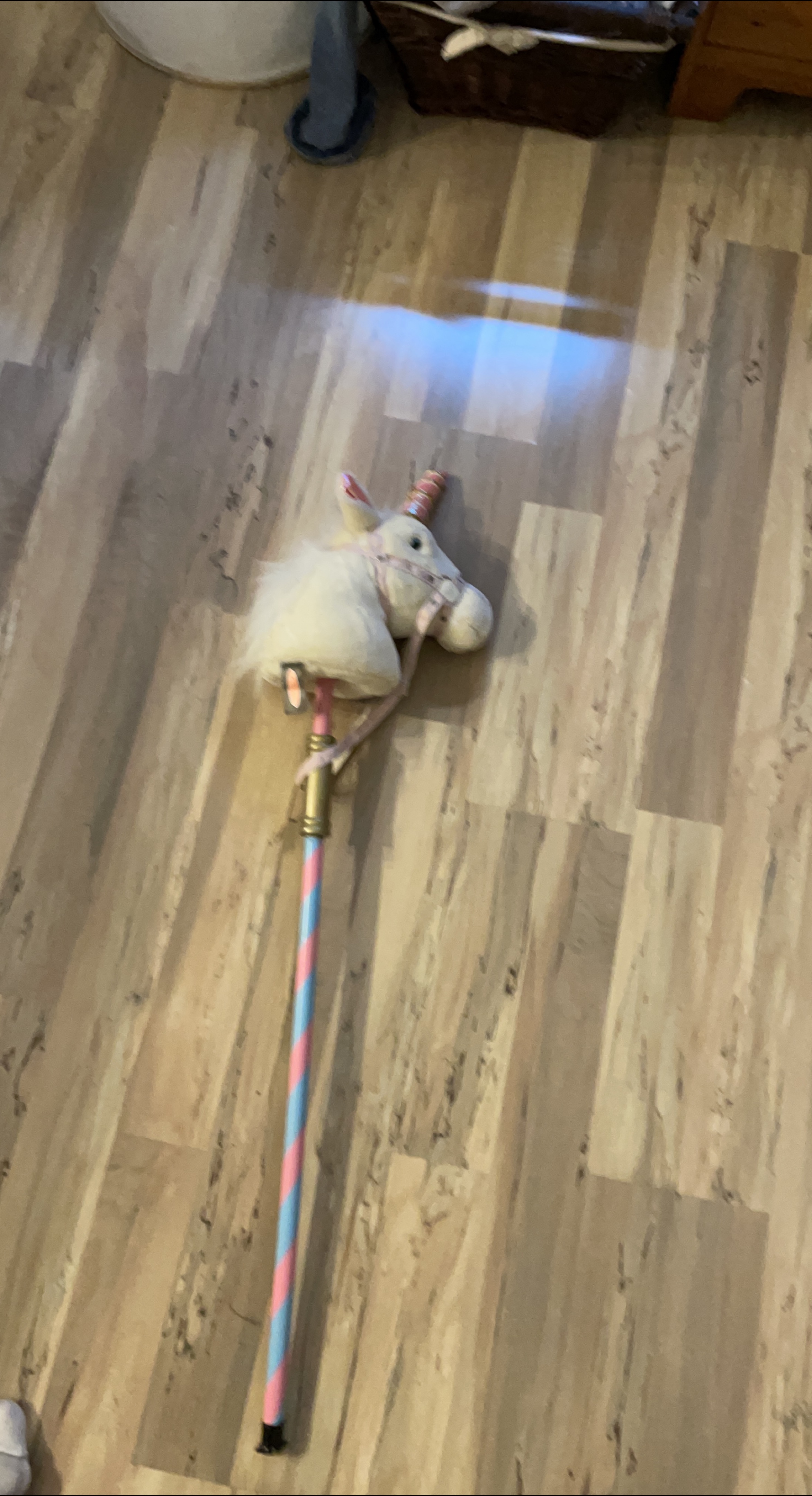 Plush Unicorn Hobby Horse Toy thumbnail