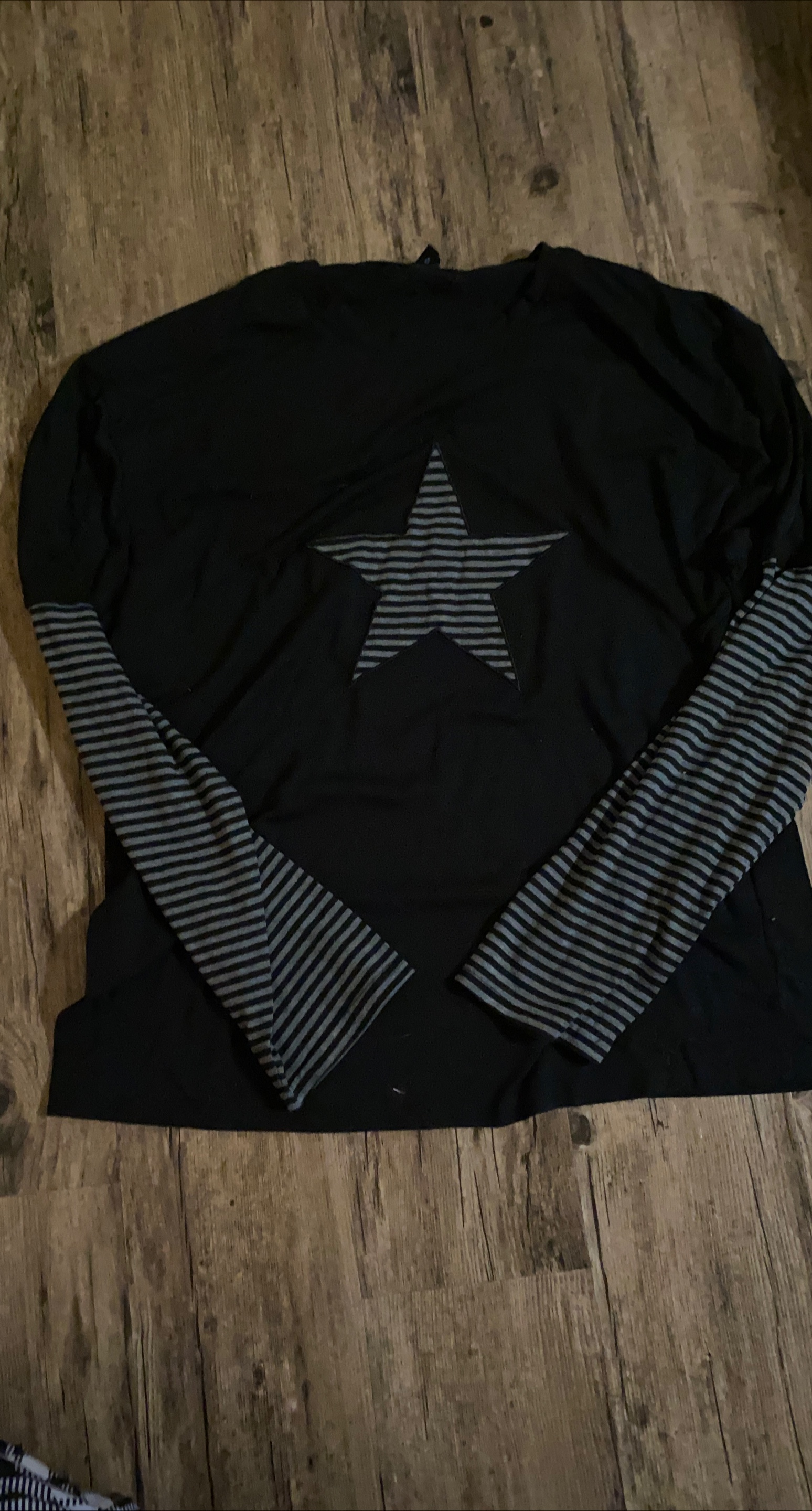 Black Long Sleeve Shirt with Star Design thumbnail