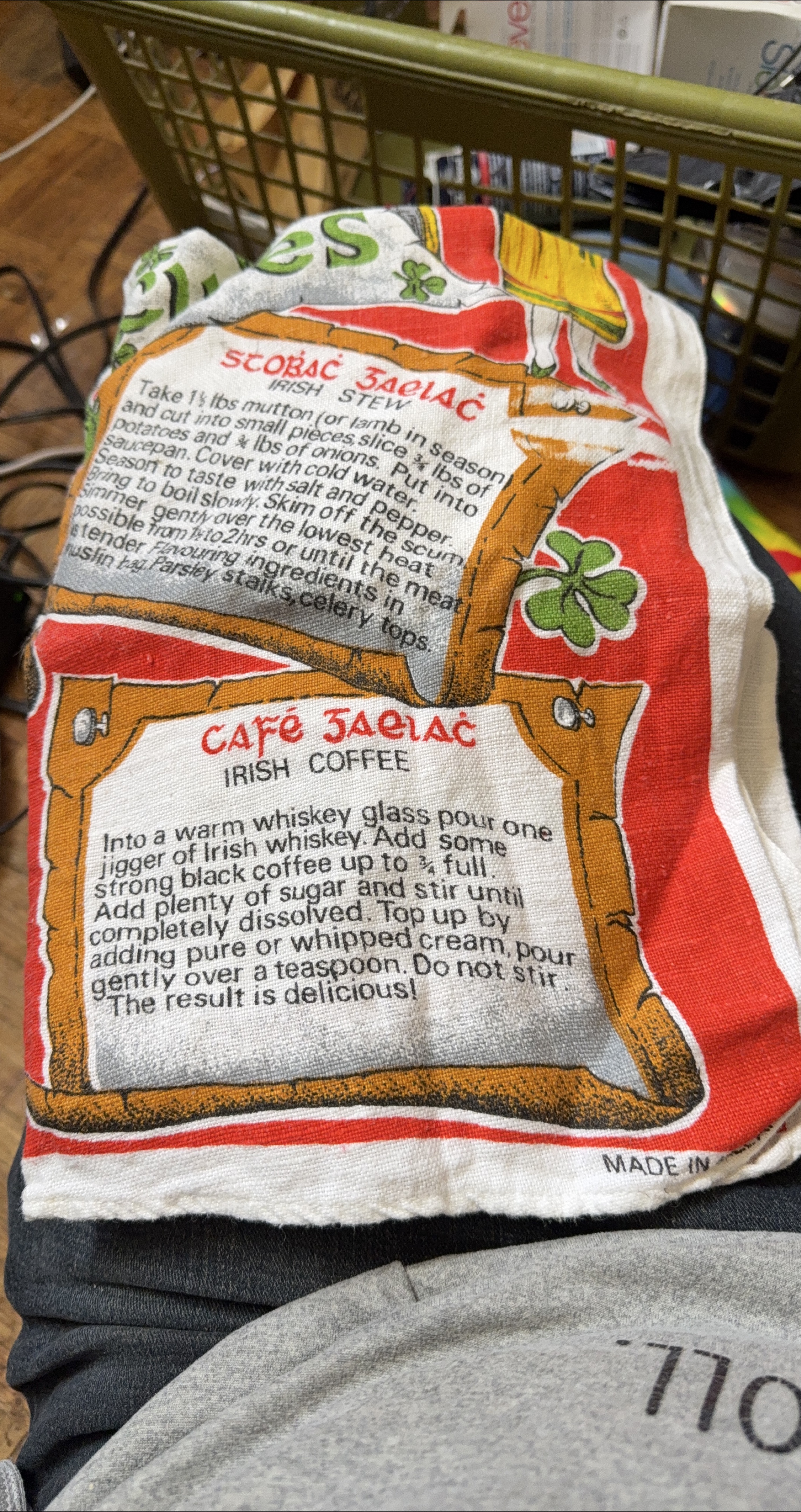 Vintage Irish Stew & Coffee Recipe Tea Towel thumbnail