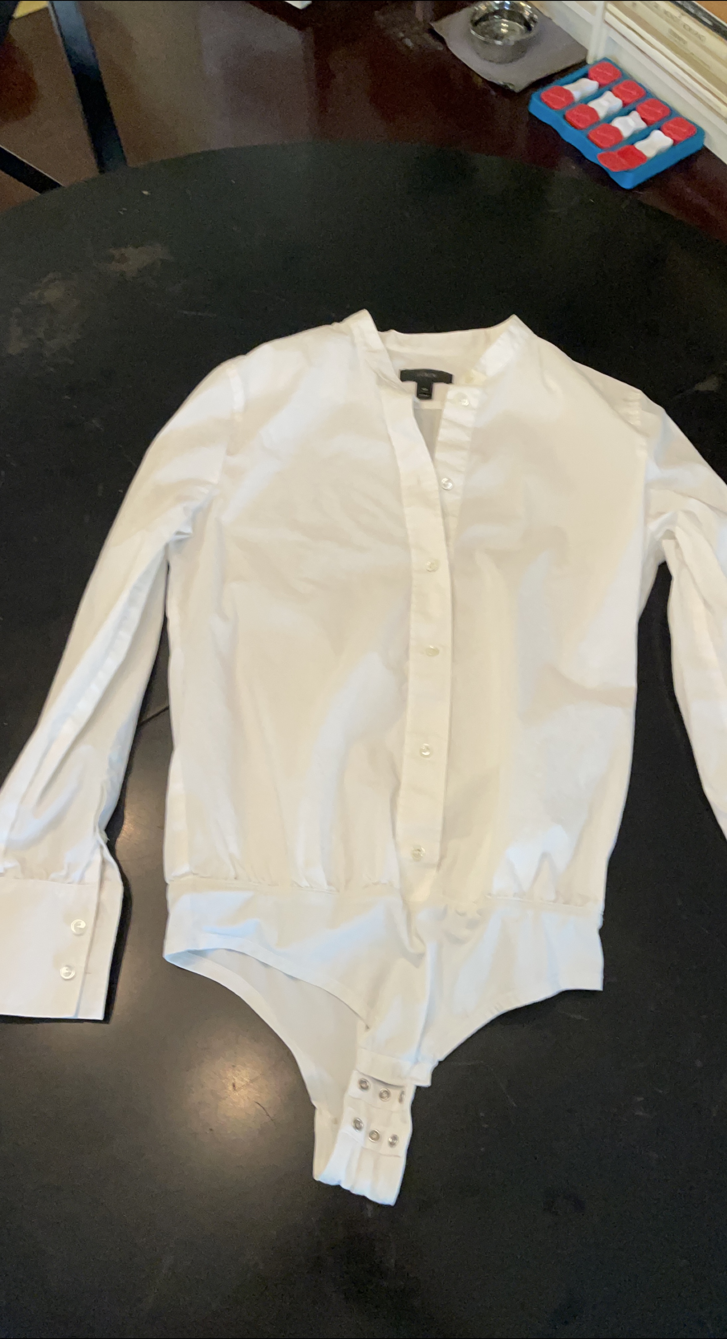 J.Crew White Long Sleeve Bodysuit - Size 4P thumbnail