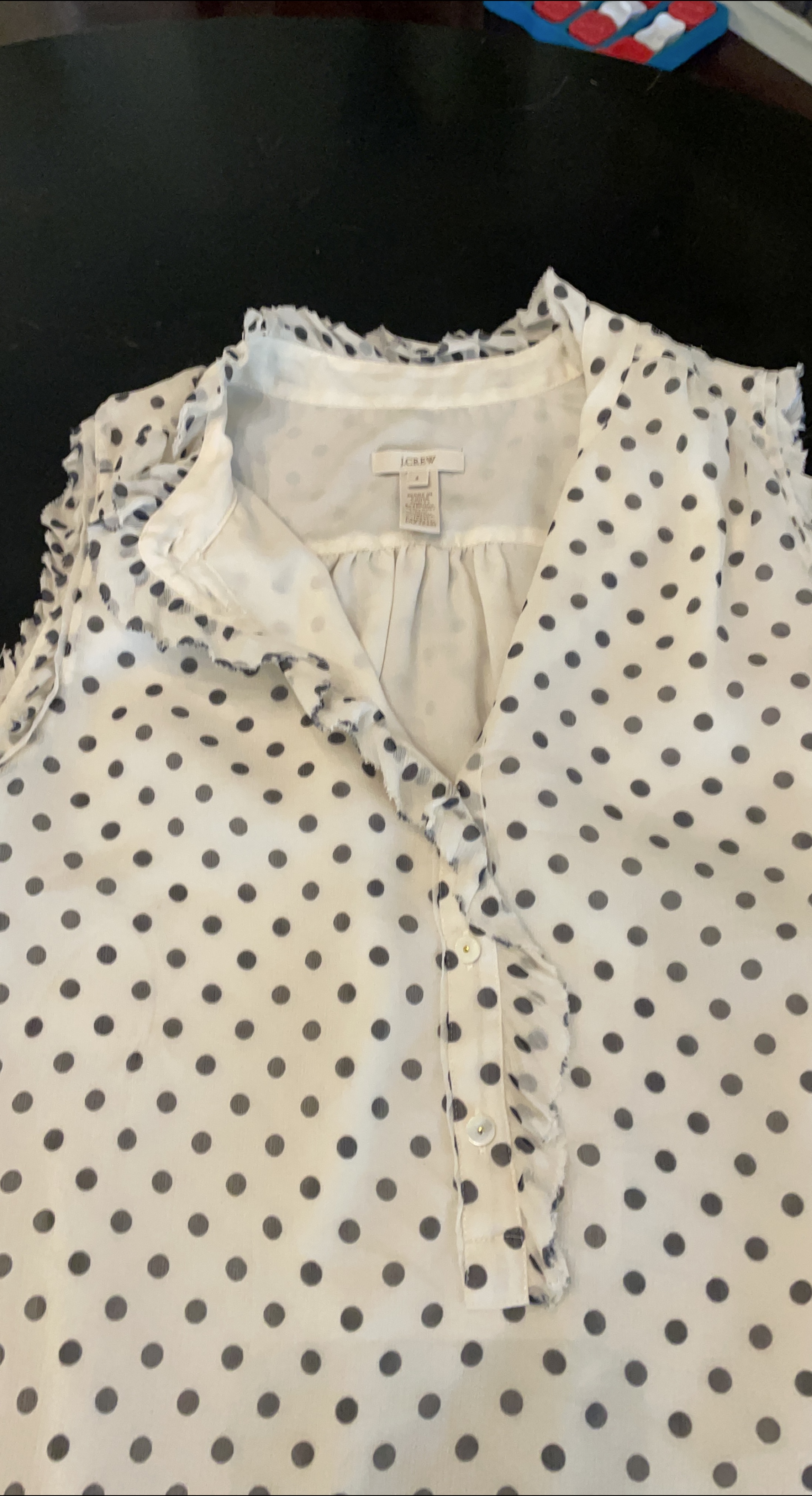 J.Crew Silk Polka Dot Sleeveless Top - Size 4 thumbnail