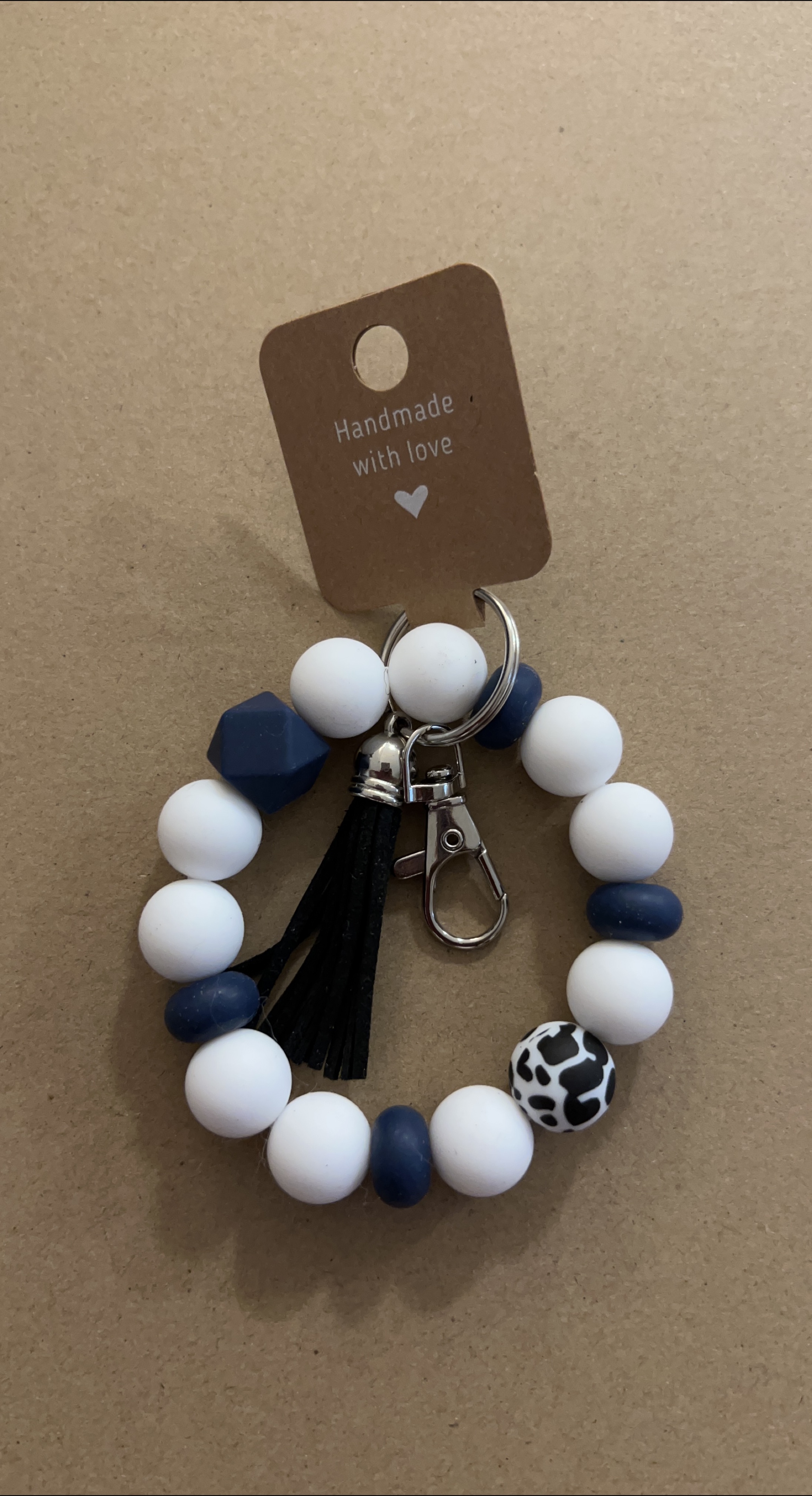 Handmade Beaded Keychain Bracelet thumbnail