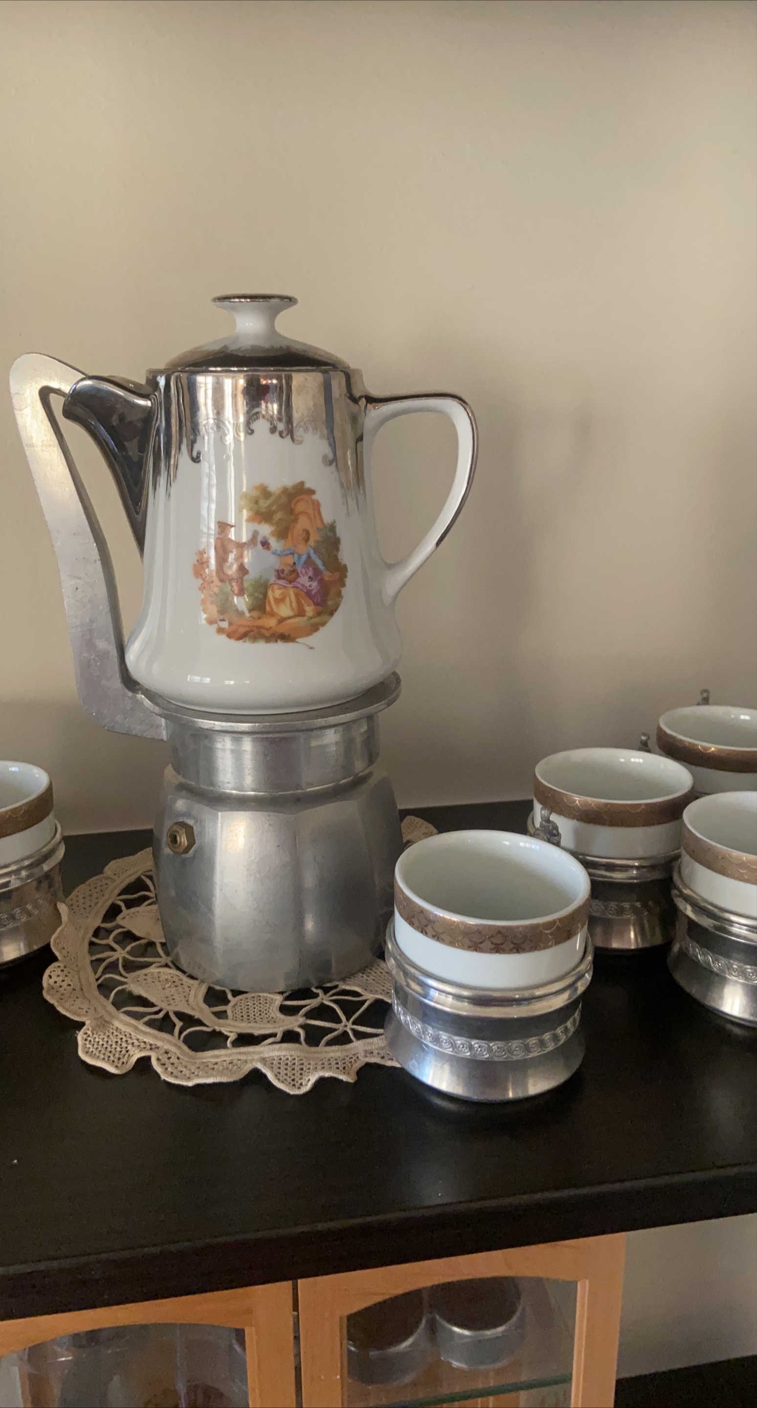 Vintage expresó Pot with Cups thumbnail