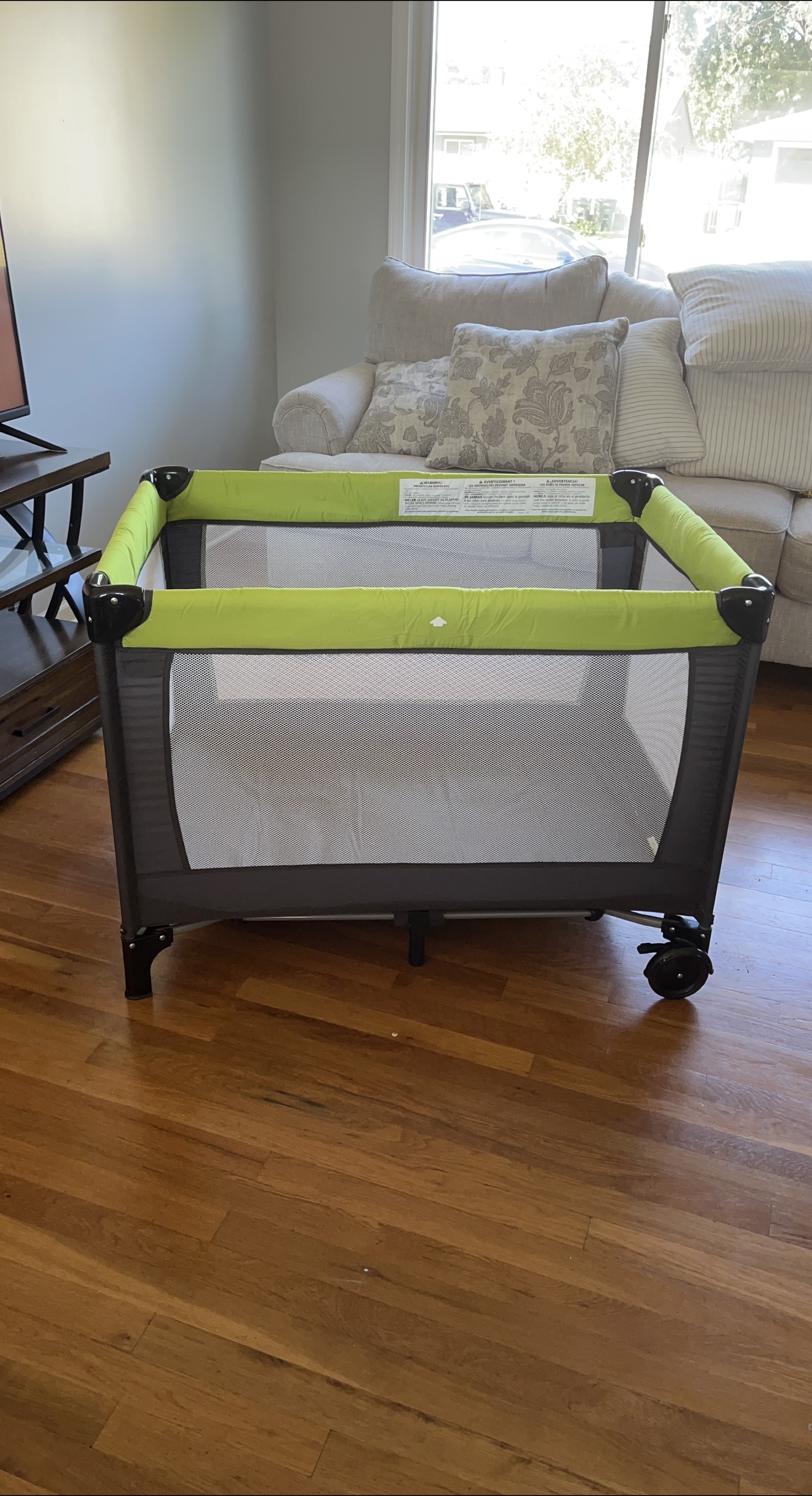 Evenflo Portable Baby Playard - Green & Black