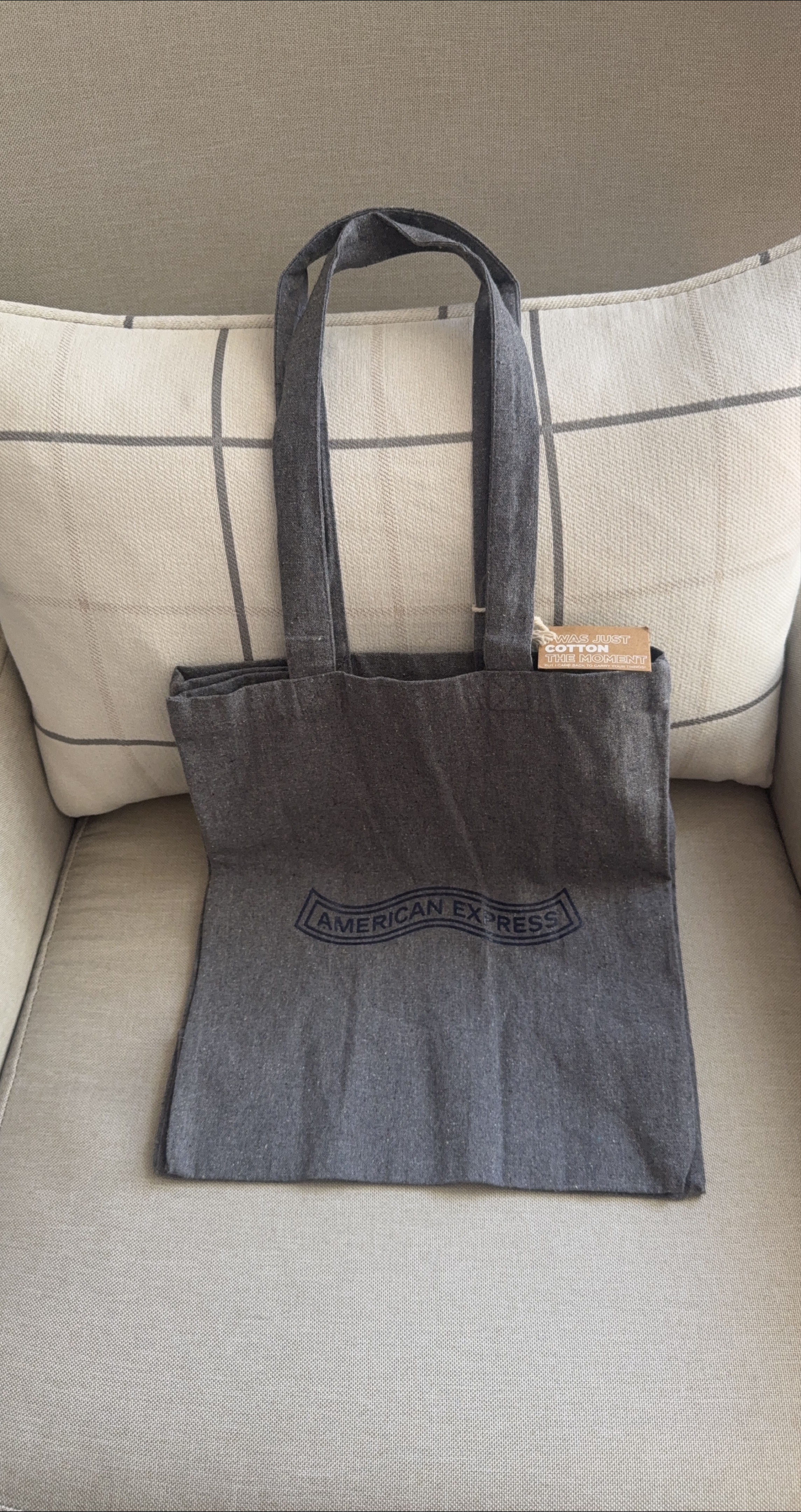 🥕 American Express Gray Cotton Tote Bag thumbnail