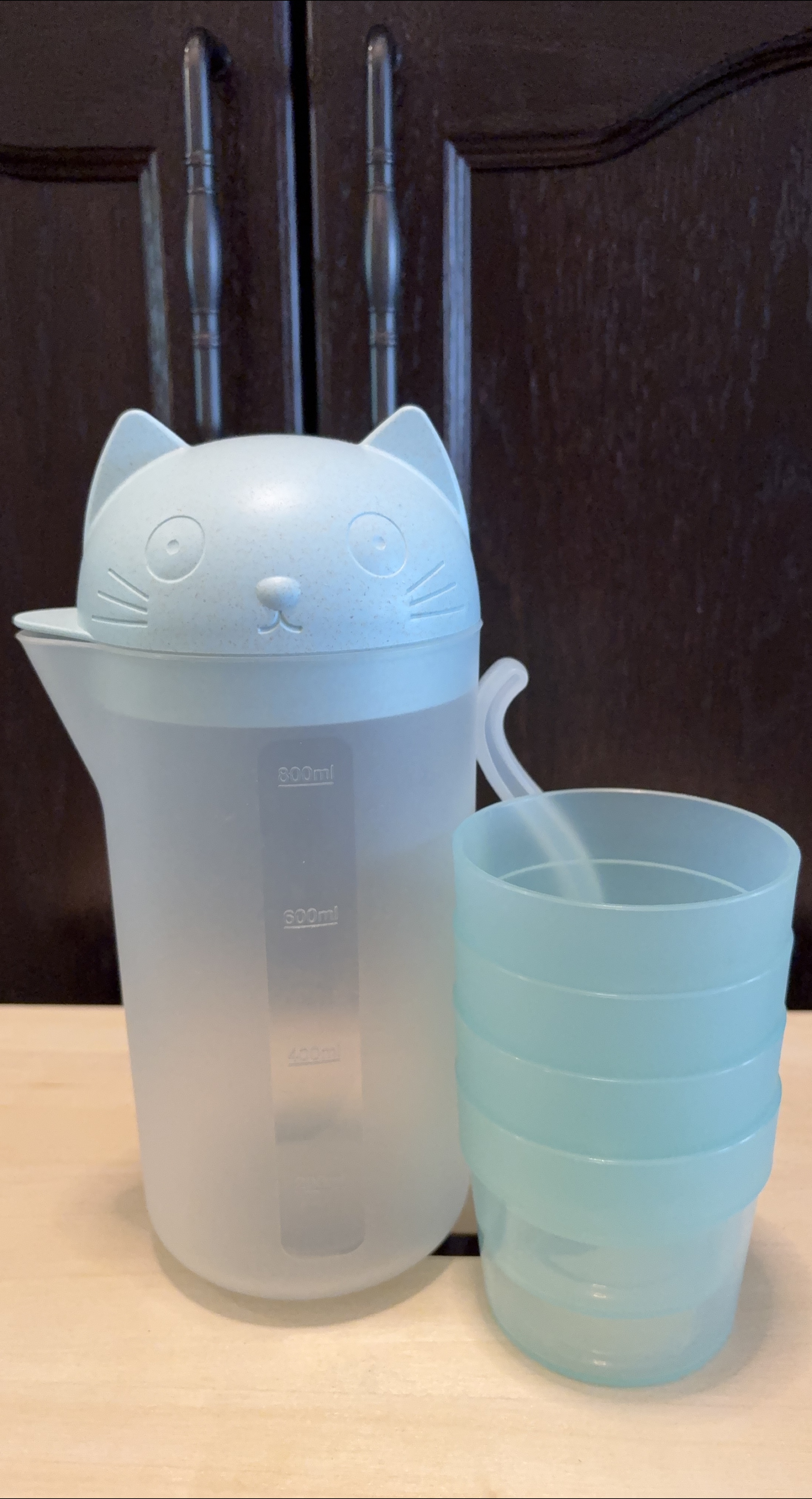 Cute Cat Pitcher with Cups - Light Blue thumbnail