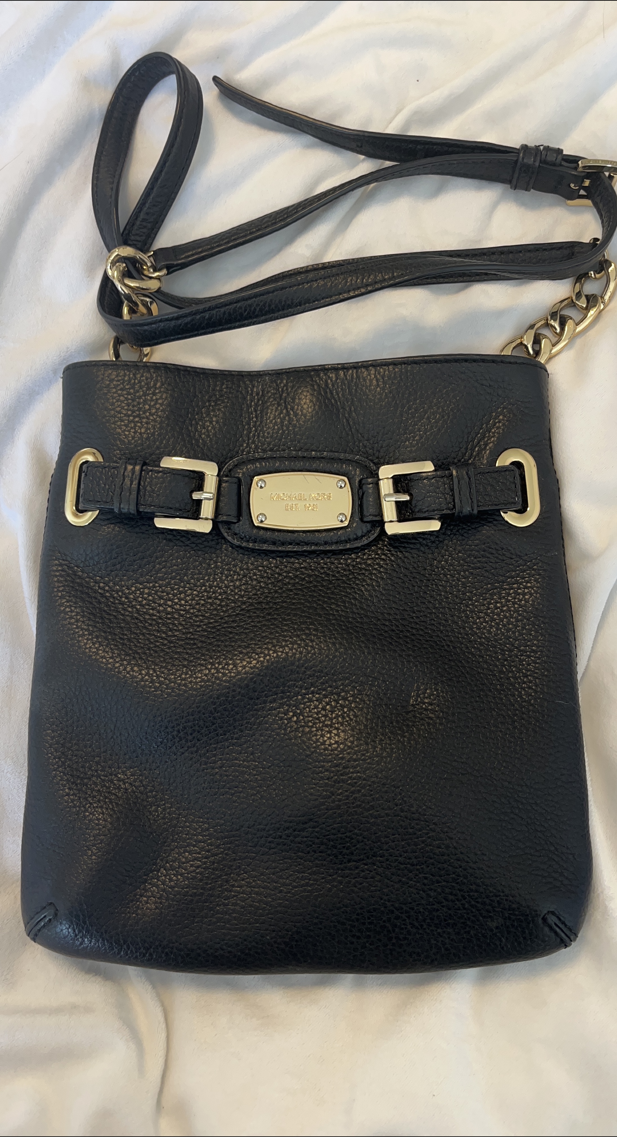 Michael Kors Black Leather Crossbody Bag thumbnail