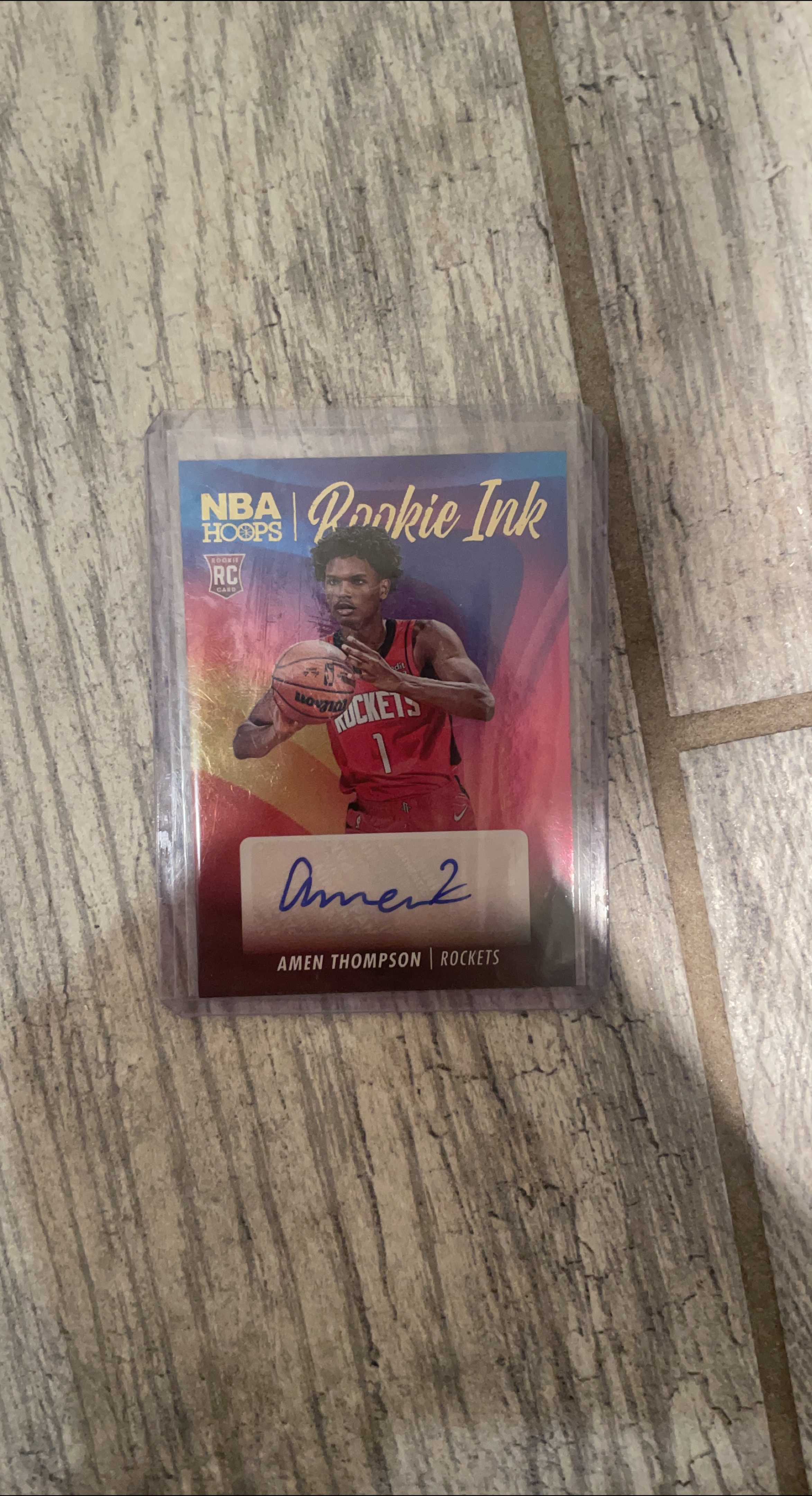 NBA Hoops Rookie Ink Amen Thompson Auto Card thumbnail