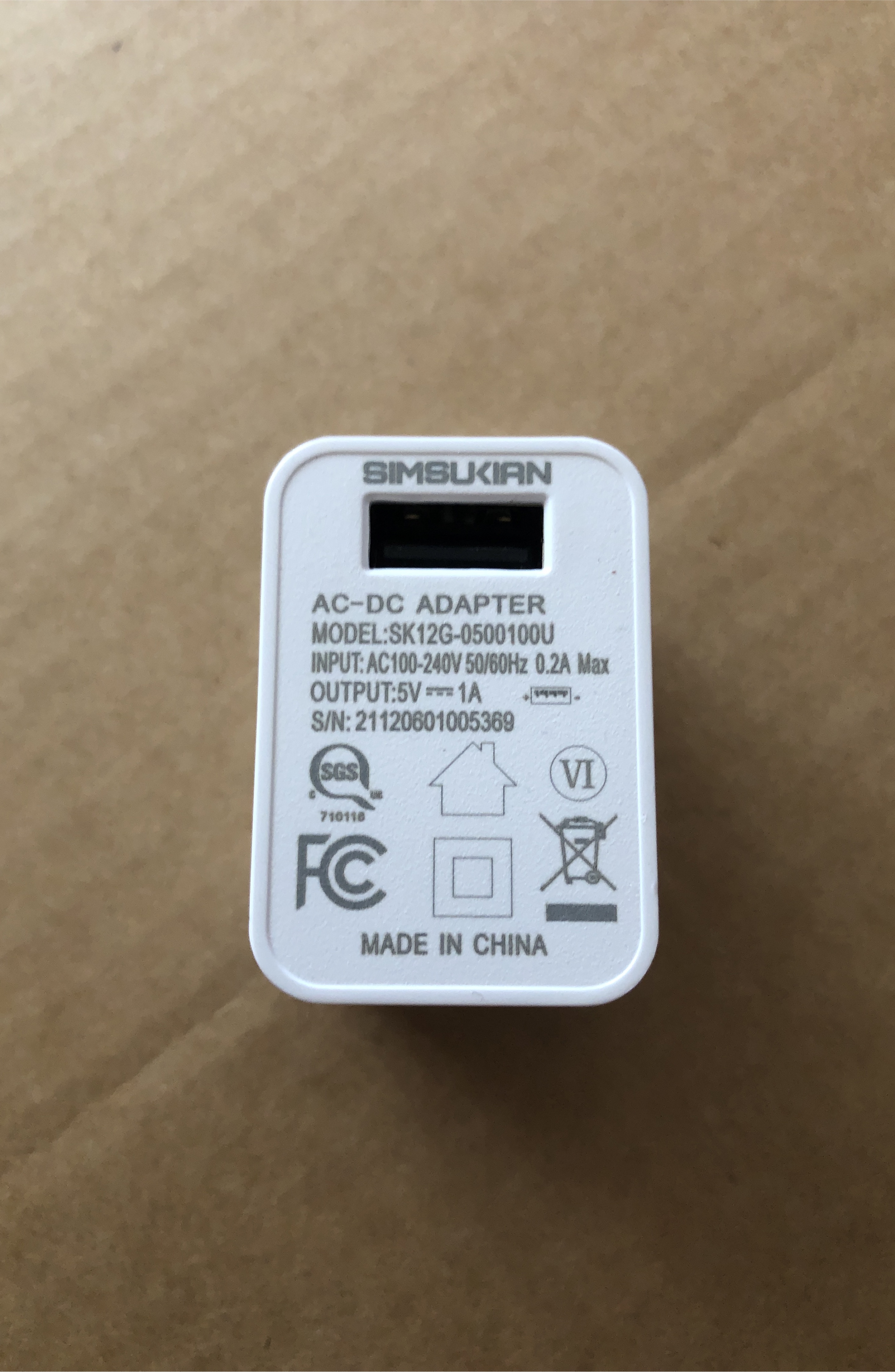 Simsukian AC-DC Adapter SK12G-0500100U thumbnail