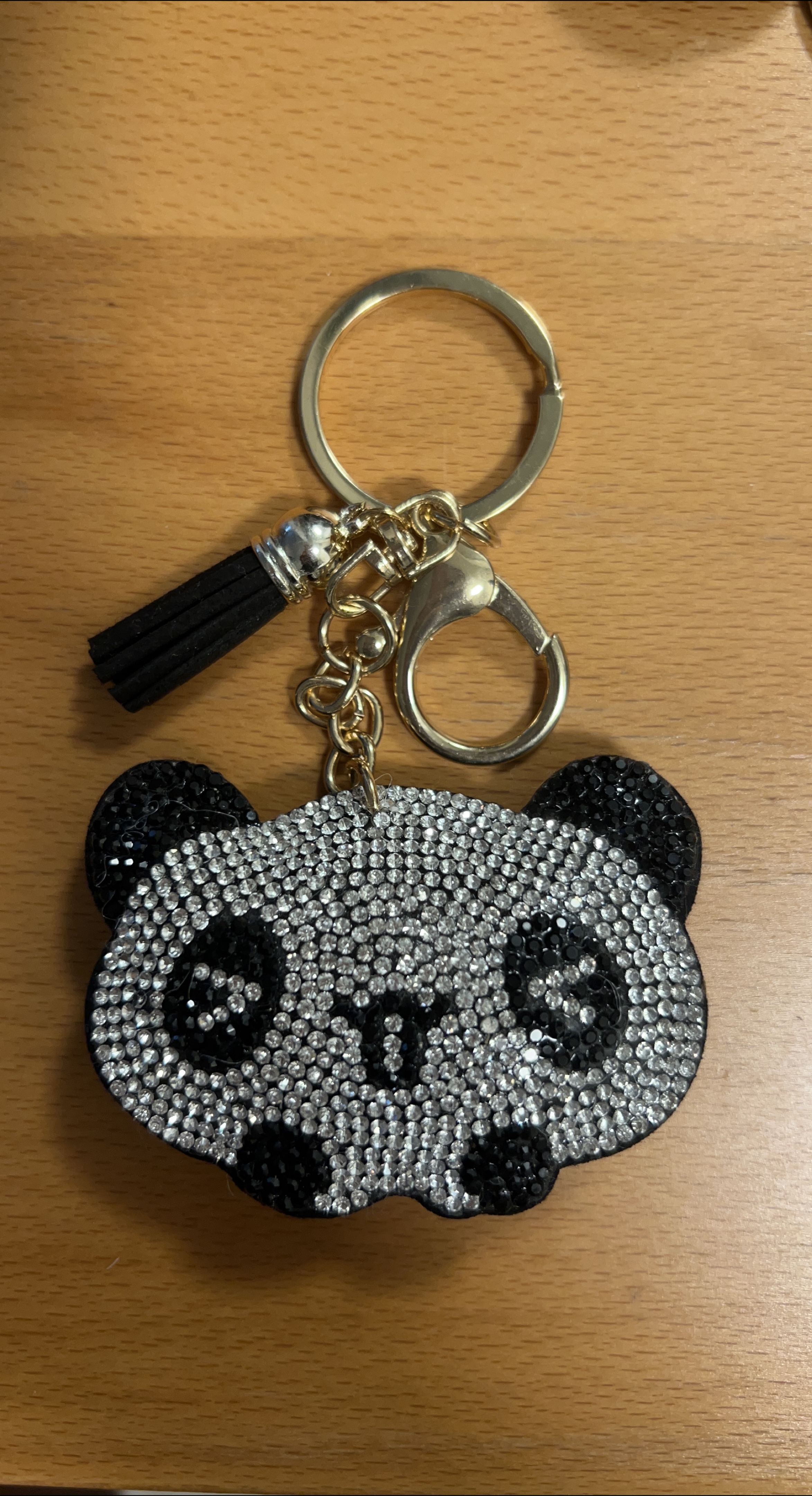 Panda Rhinestone Keychain with Tassel thumbnail