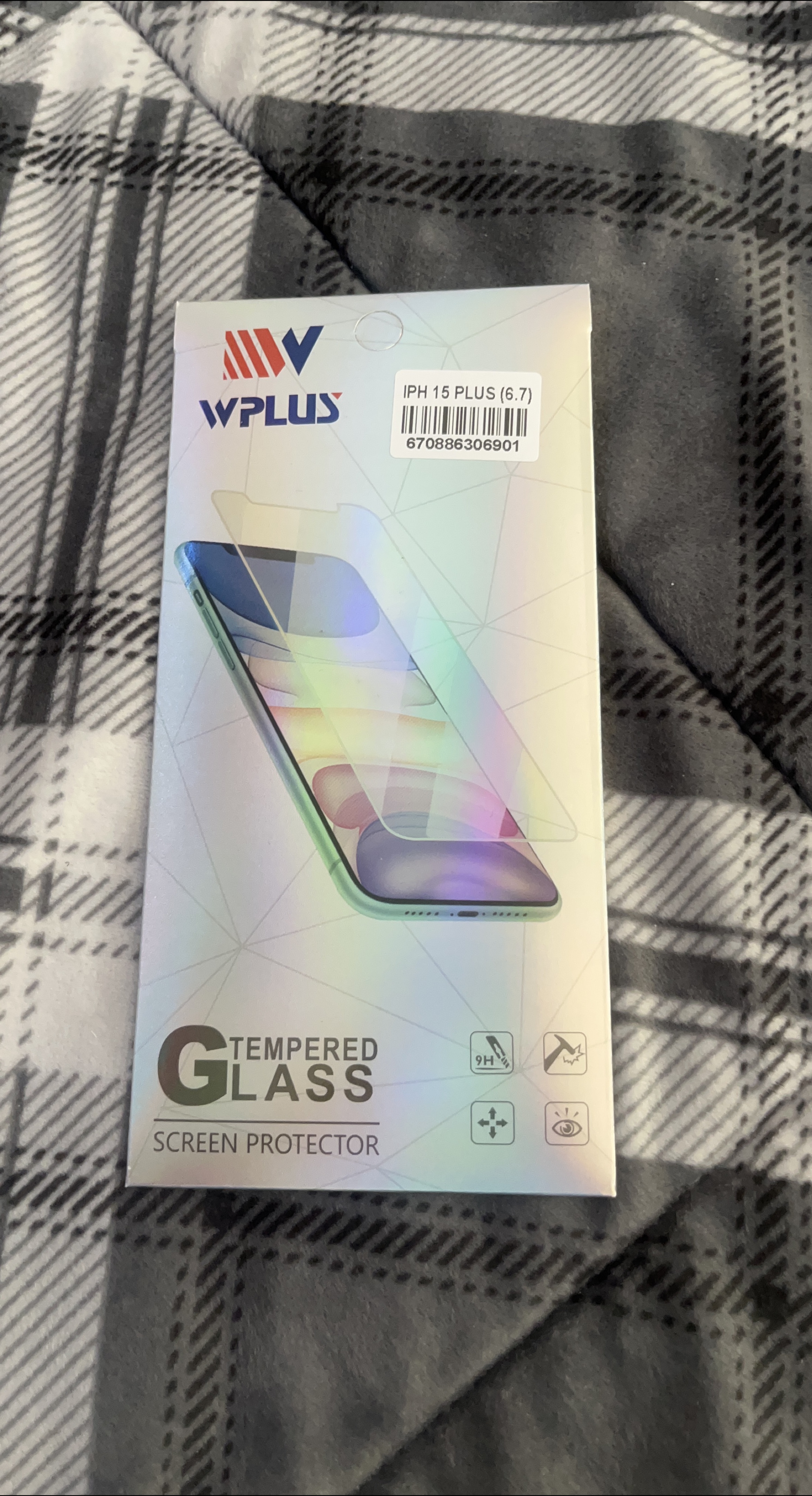 New WPLUS IPH 15 Plus (6.7) Tempered Glass Screen Protector