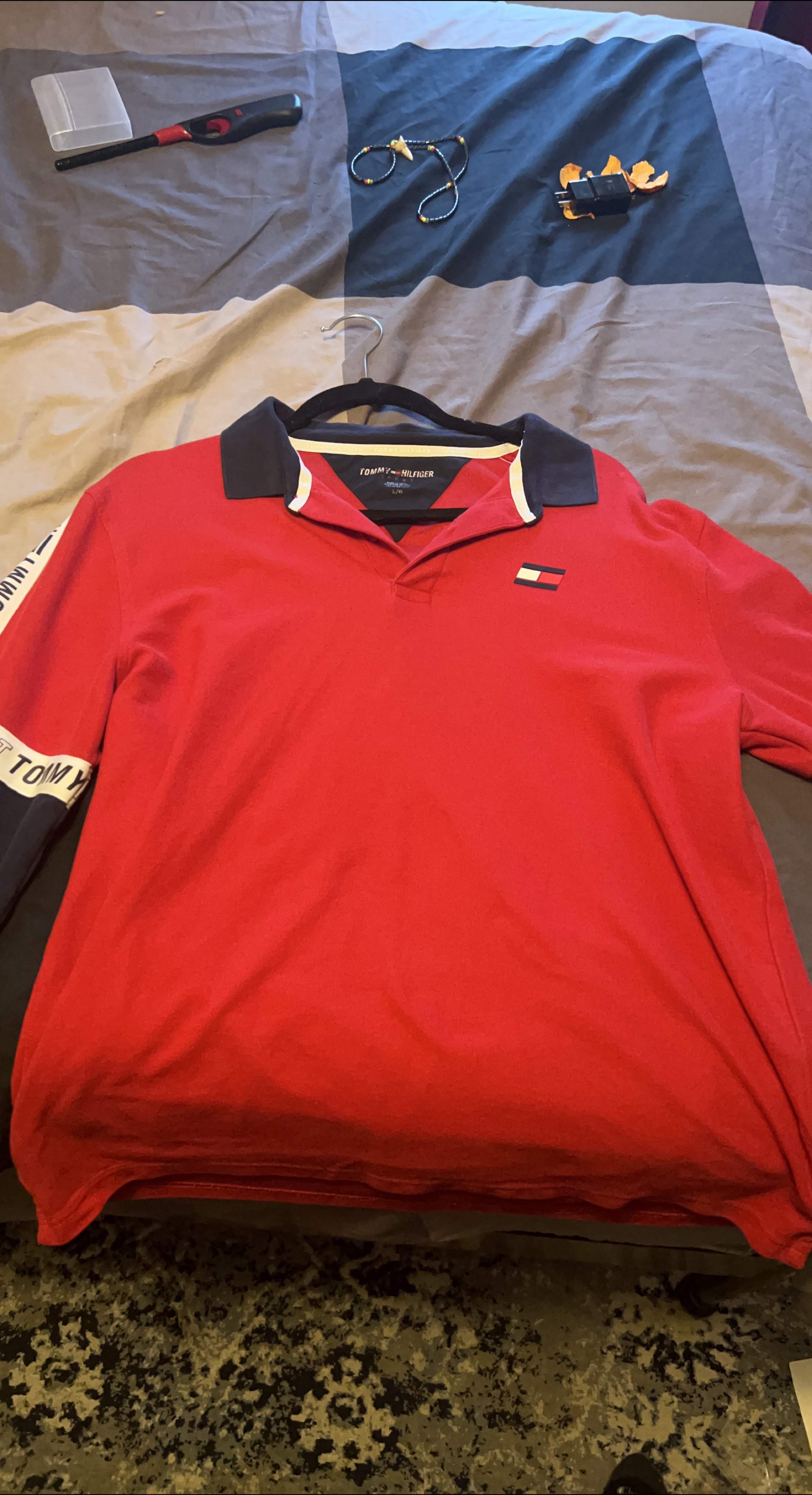 Tommy Hilfiger Red Polo Shirt - Size L/G