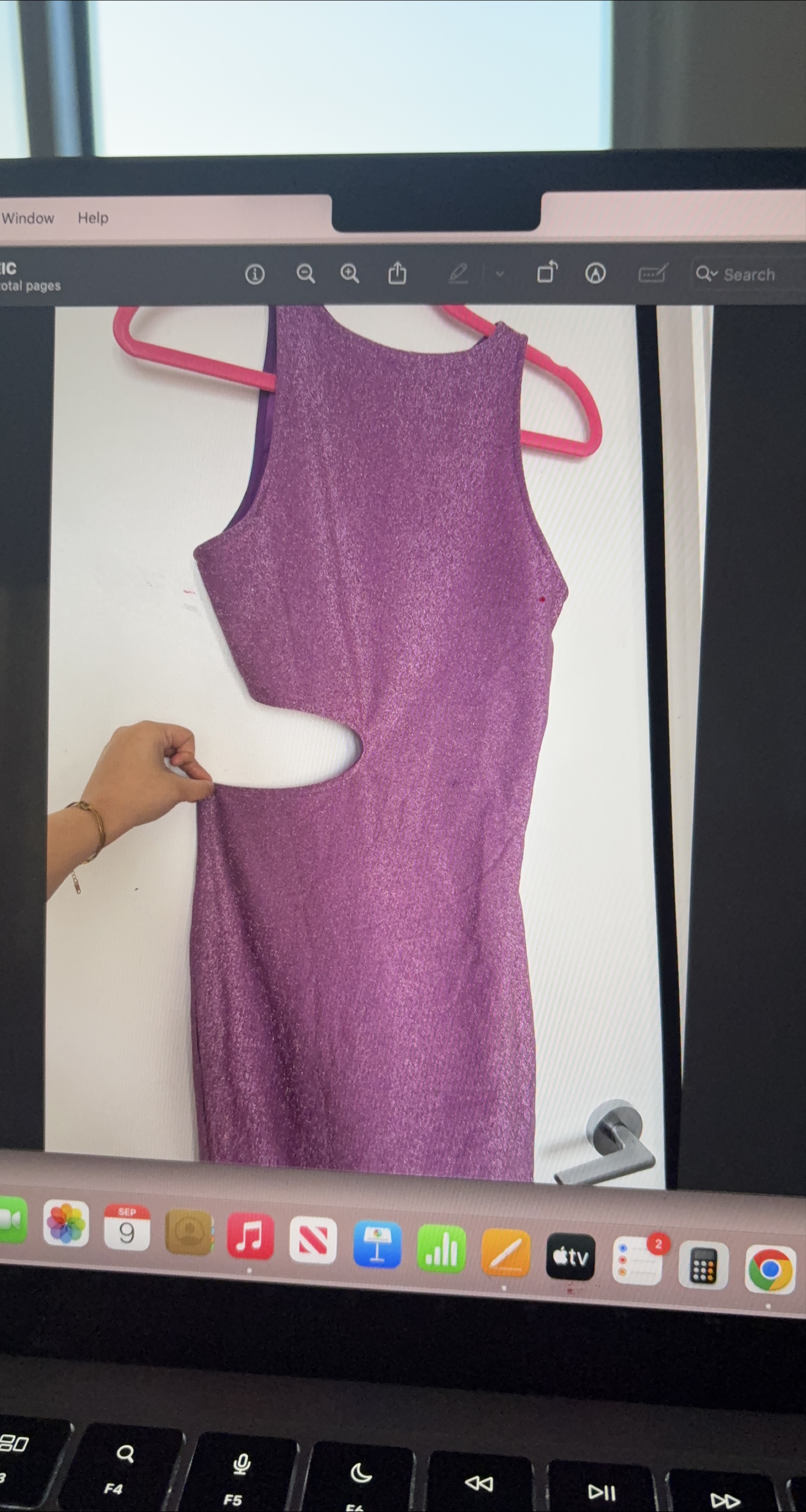 Sparkly Purple Cut-Out Mini Dress