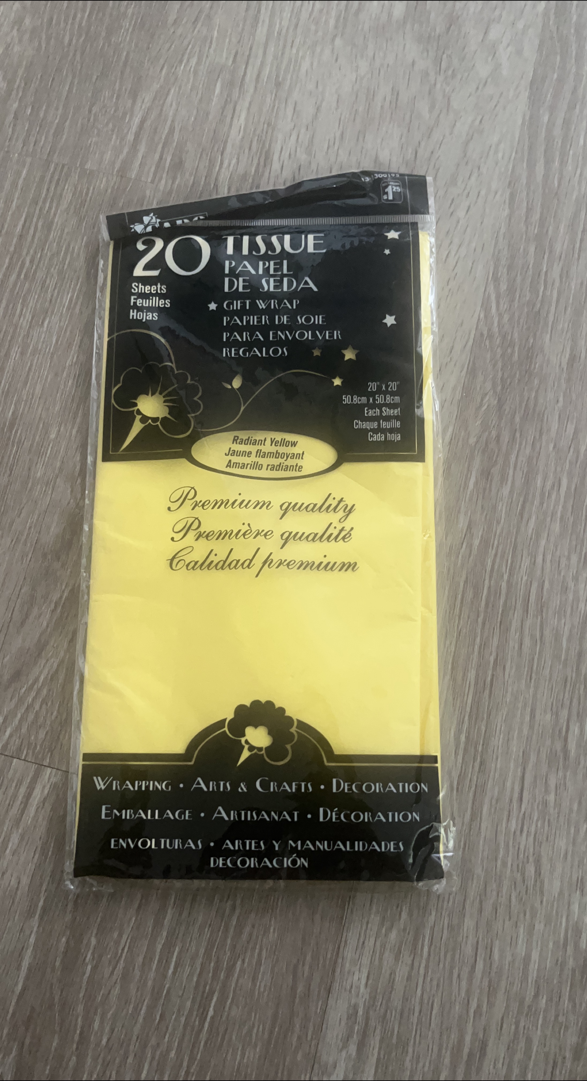 20 Sheets Radiant Yellow Tissue Paper - New thumbnail