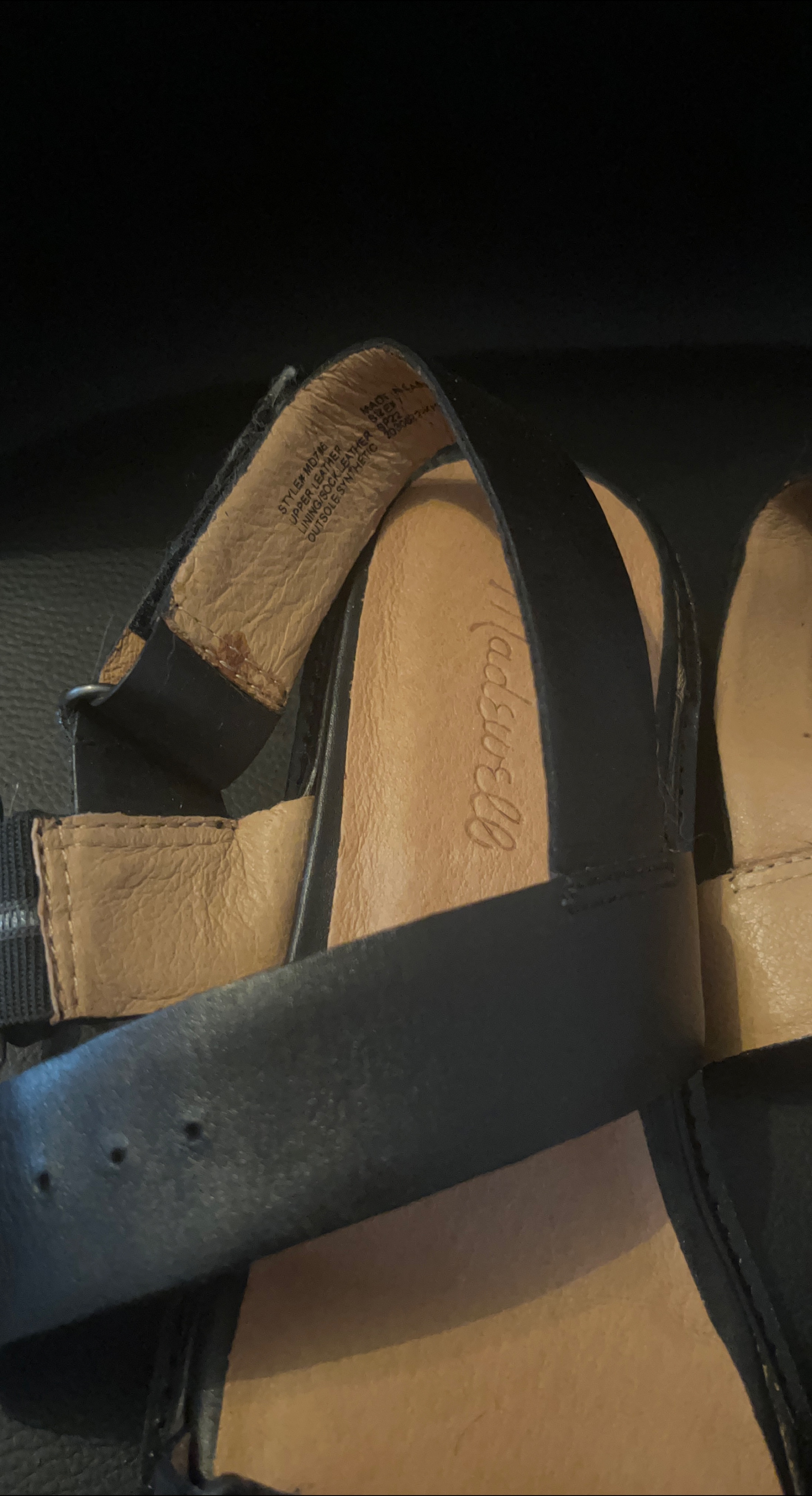 Madewell Black Leather Sandals - Size 7 thumbnail