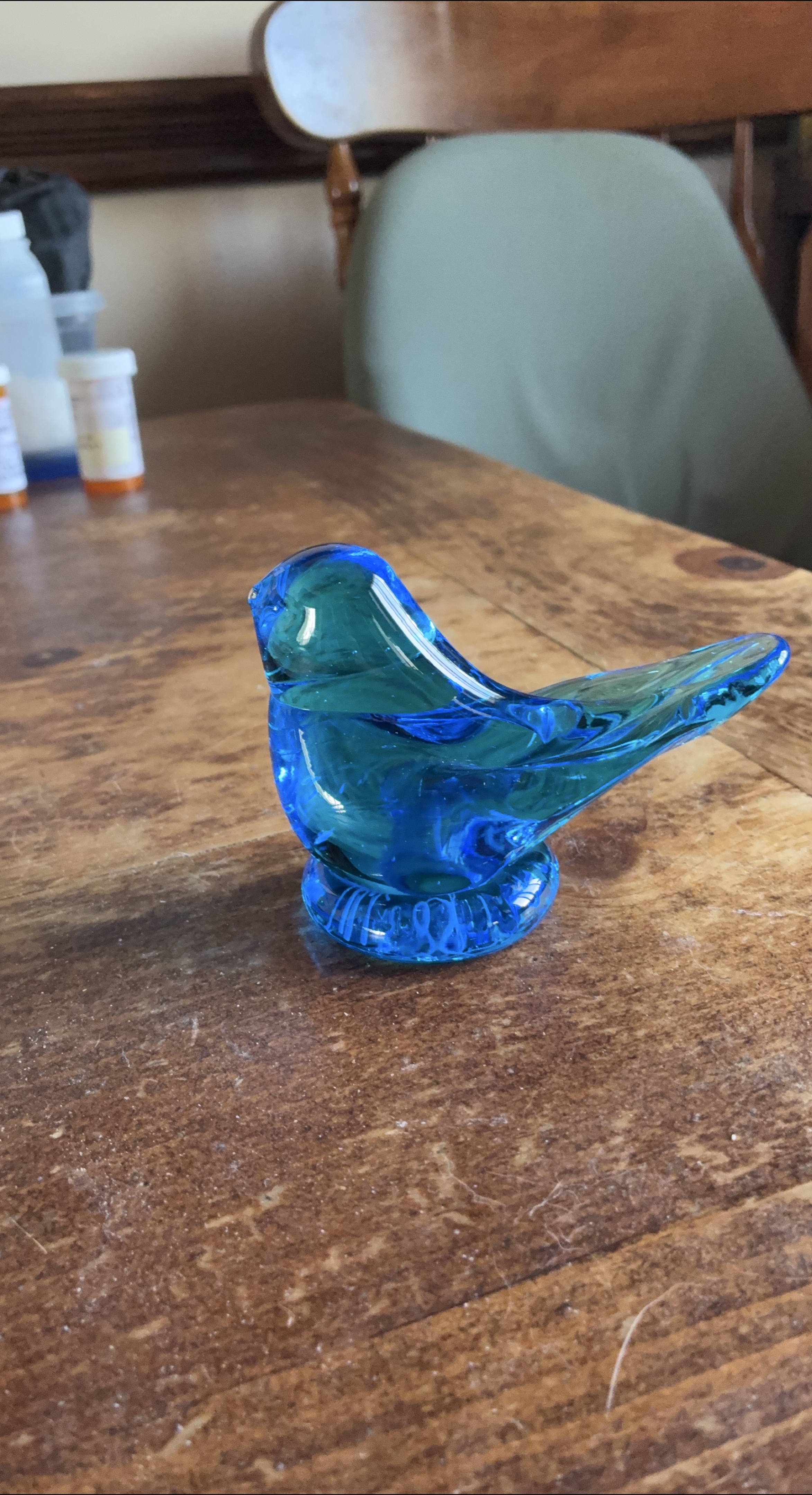 Blue Glass Bird Figurine thumbnail