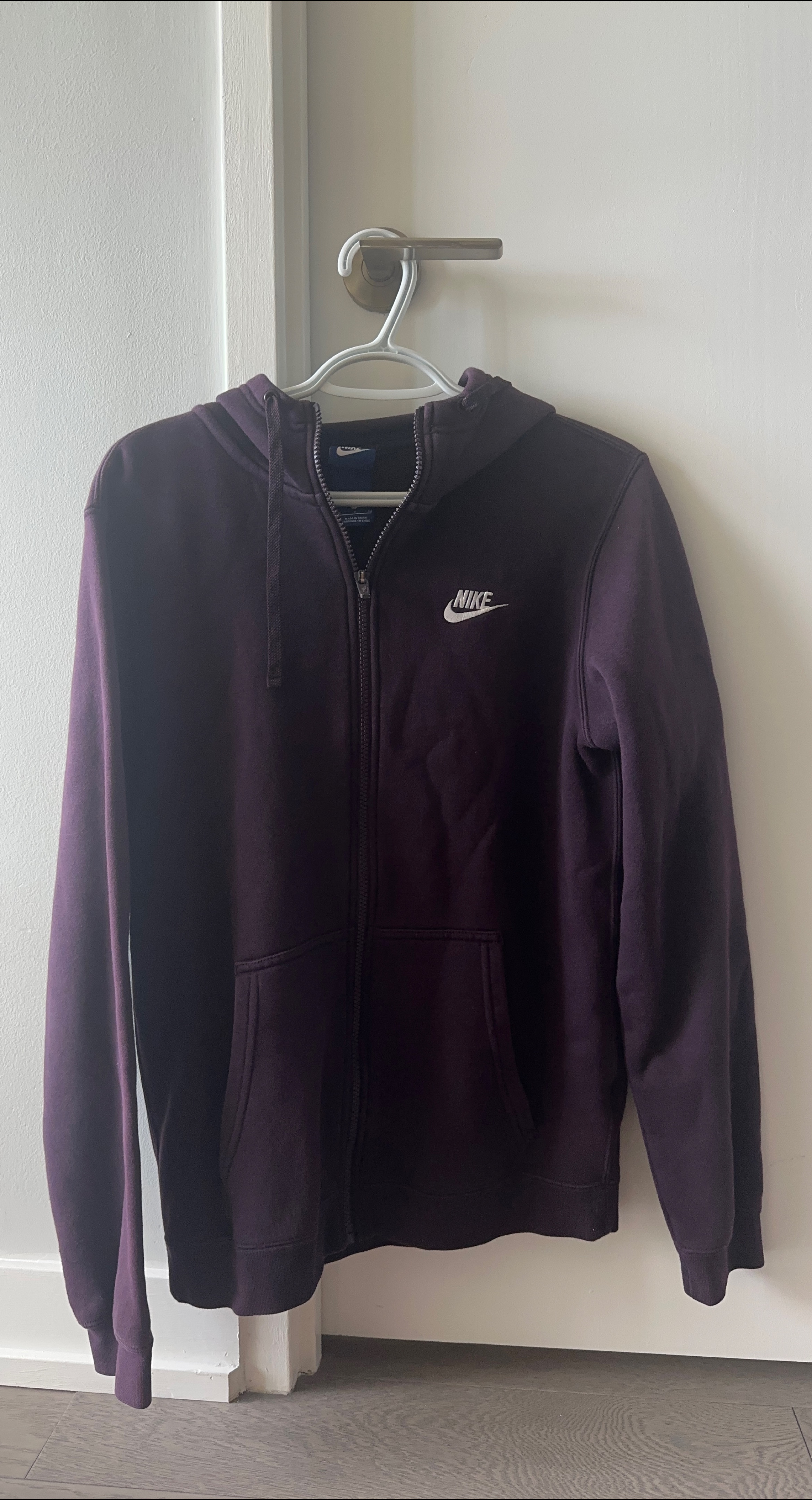 Nike Full Zip Hoodie - Plum, Size Small