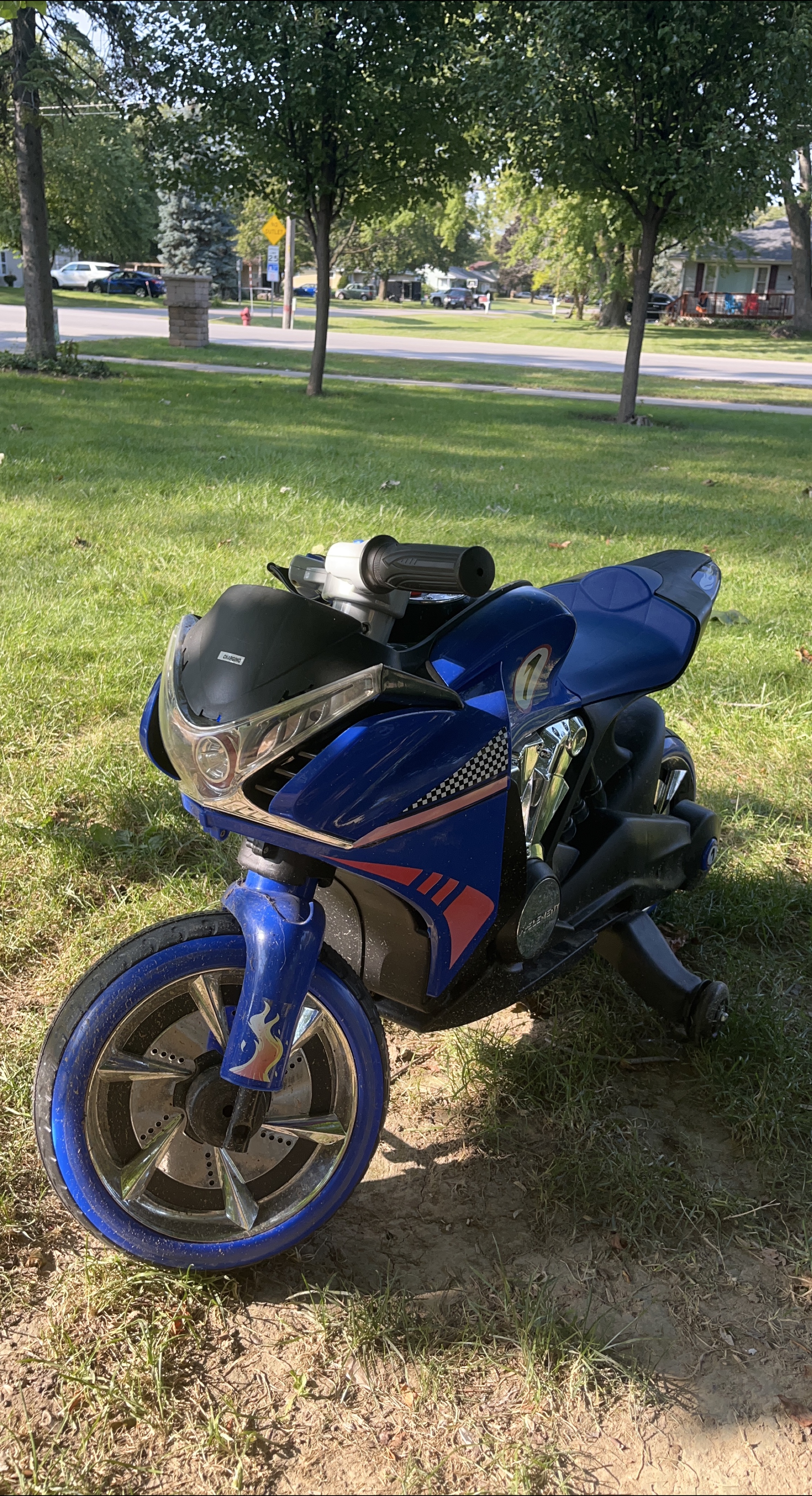 Blue Kids Ride-On Motorcycle thumbnail