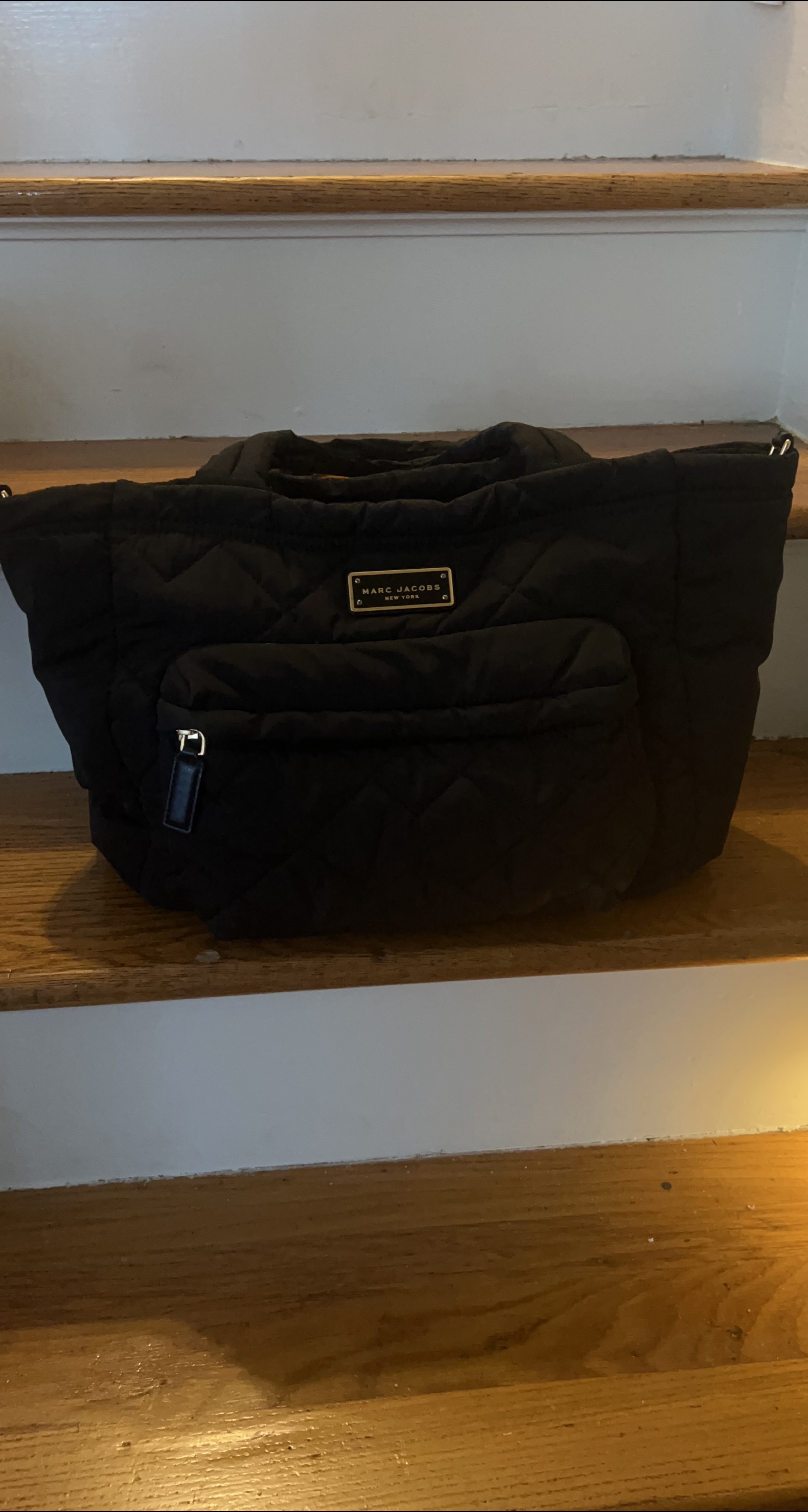 Marc Jacobs Black Quilted Tote/diaper Bag thumbnail