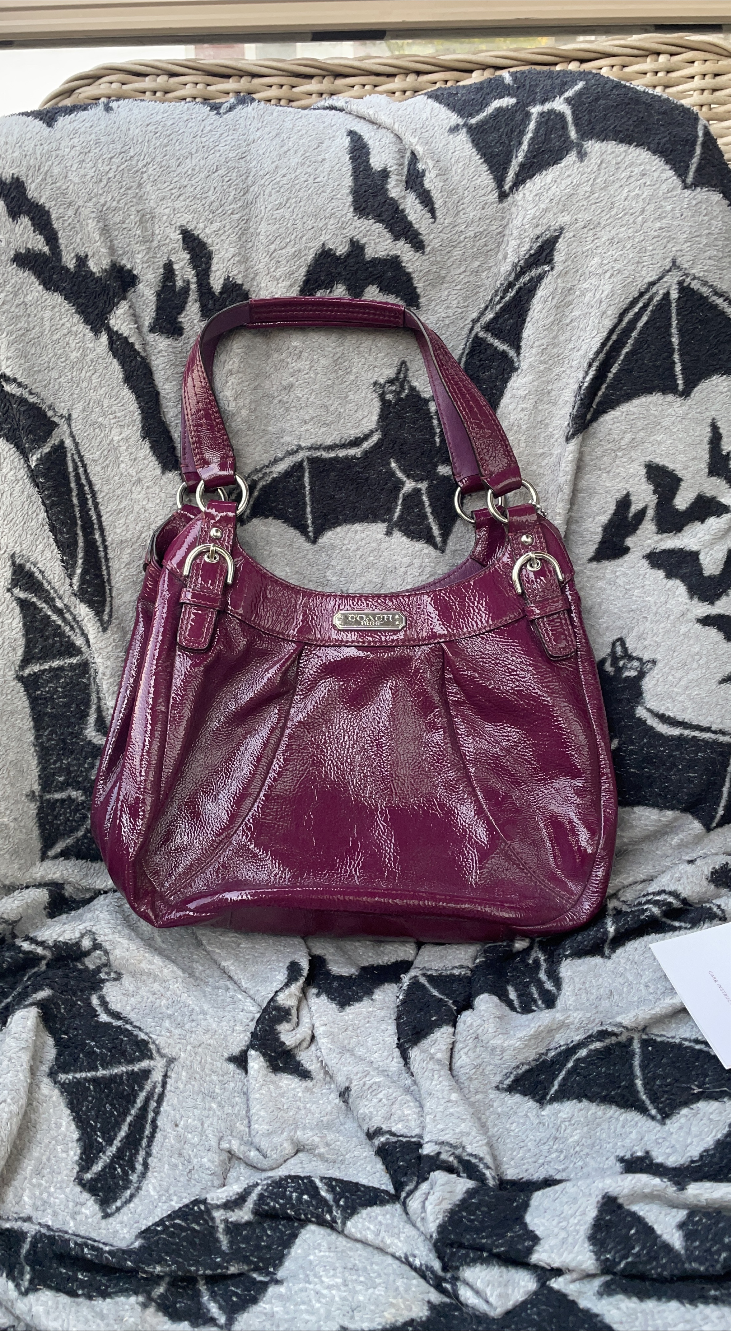 Coach Purple Patent Leather Handbag thumbnail