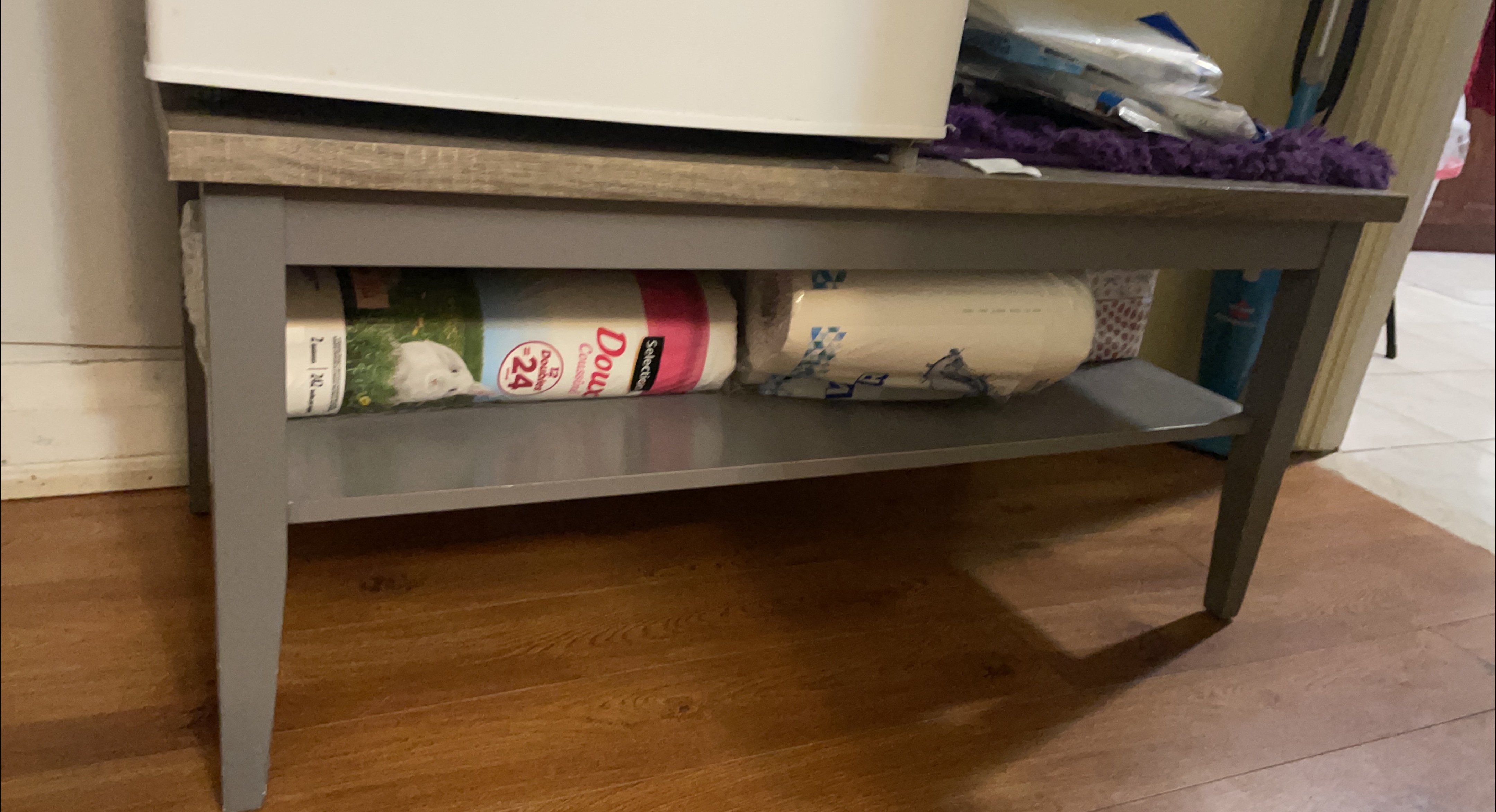 Grey Entryway Bench with Shelf thumbnail