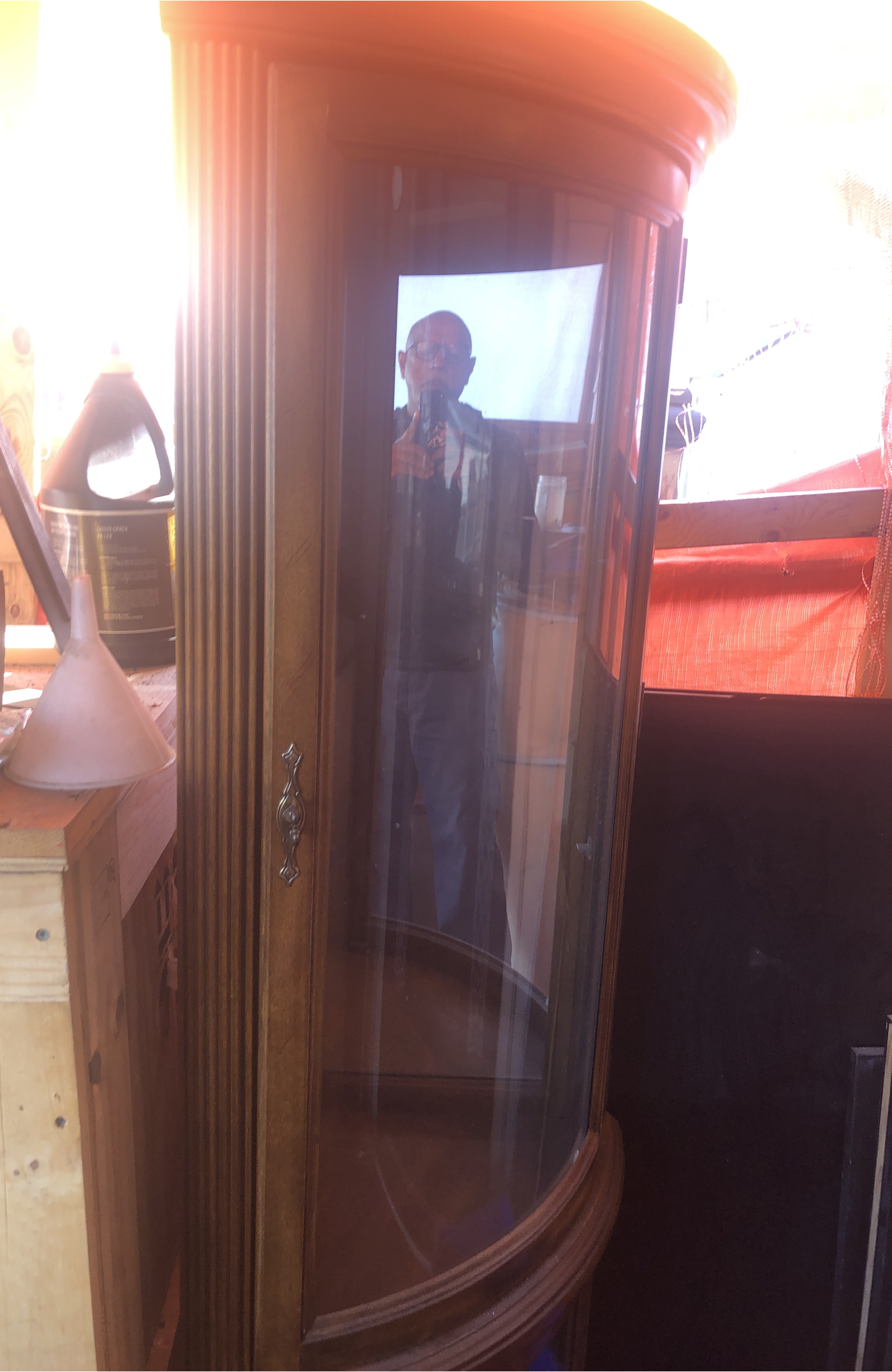 Curio Display Cabinet - Wood & Glass