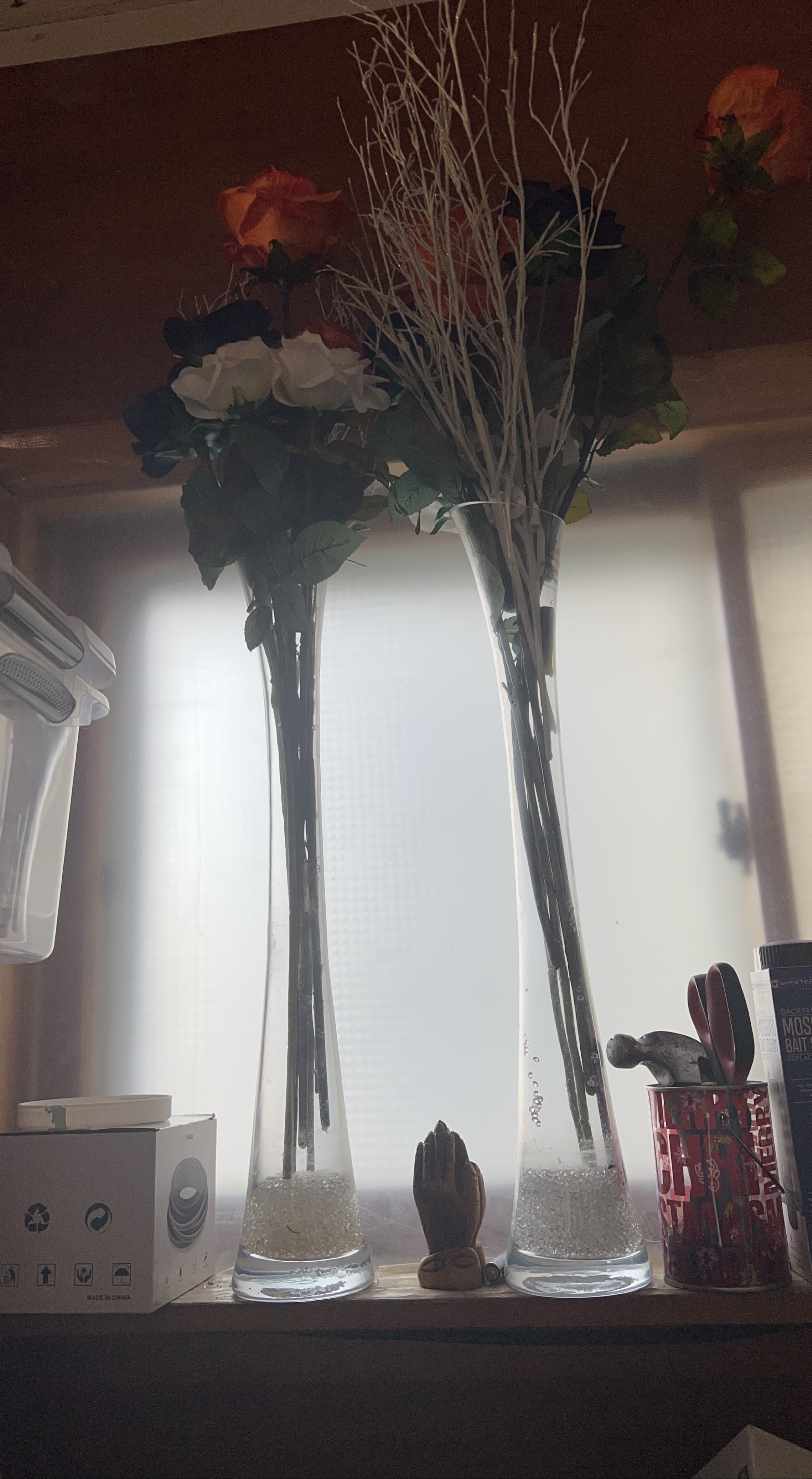 Tall Glass Floral Vase - Home Decor