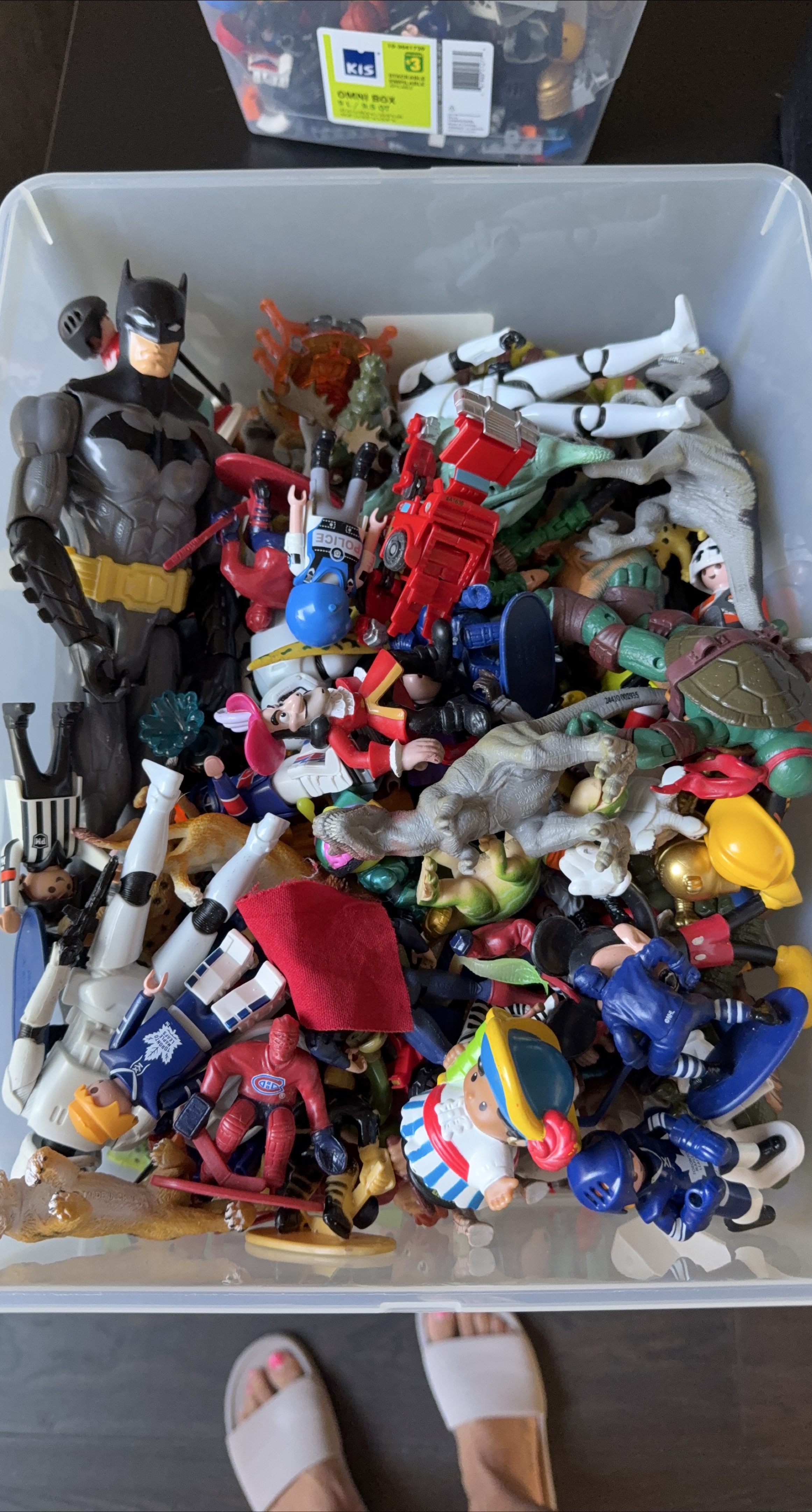 Mixed Toy Figures - Batman, Hockey Players, Dinosaur