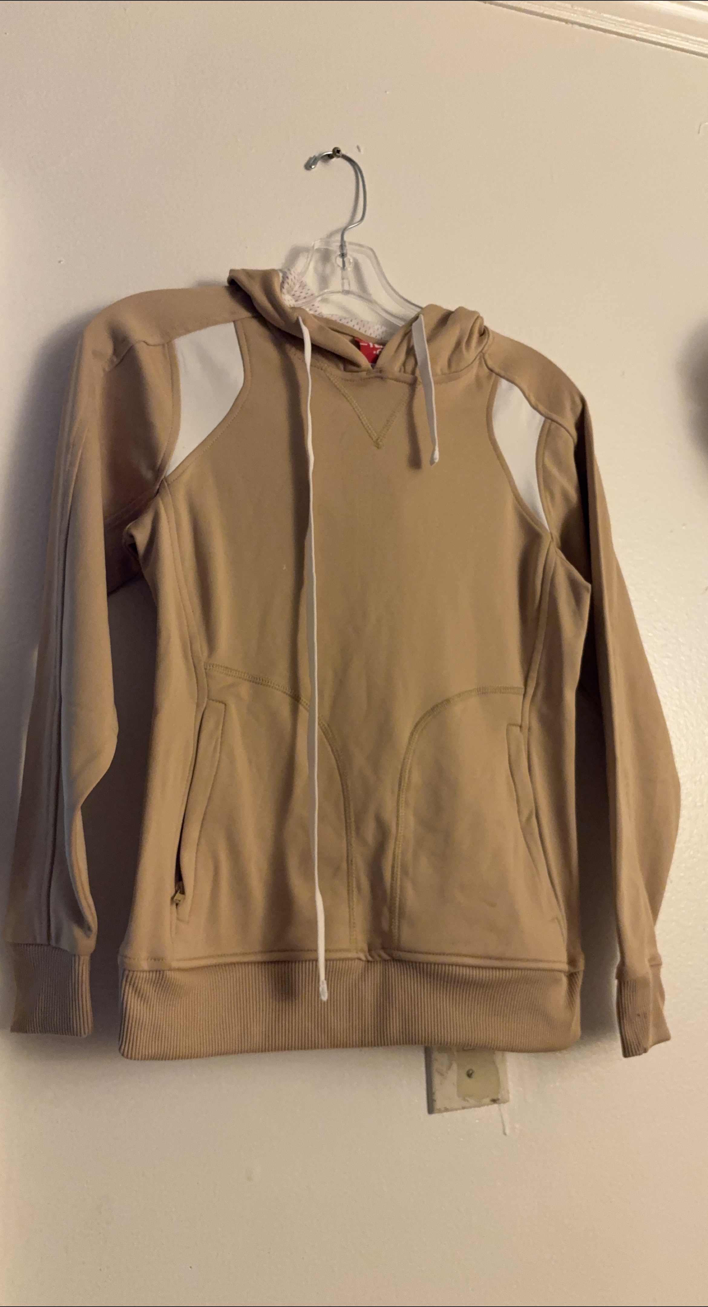 Tan Hoodie with White Accents thumbnail