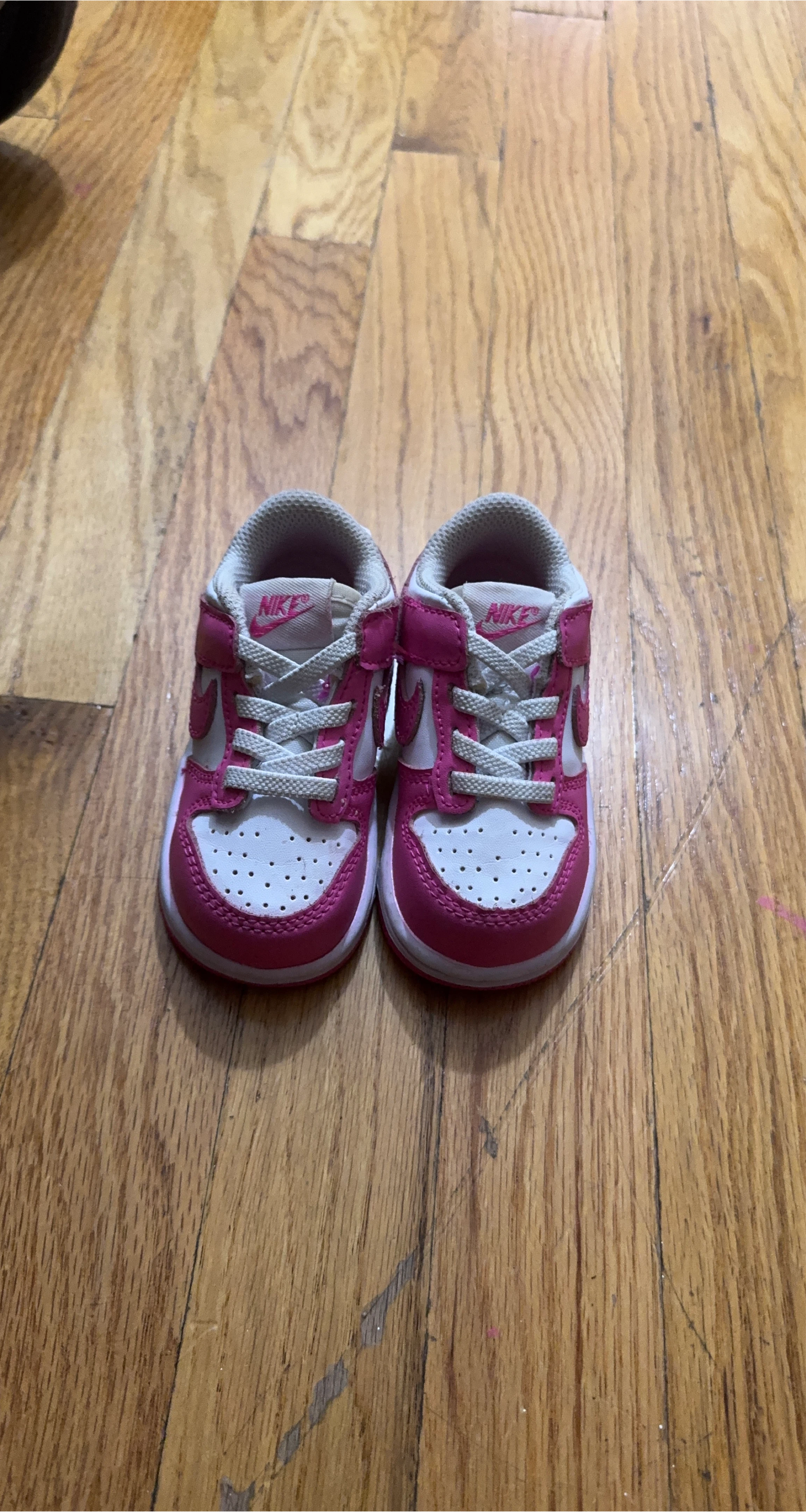 Nike Dunk Low Toddler Shoes - Pink/White thumbnail