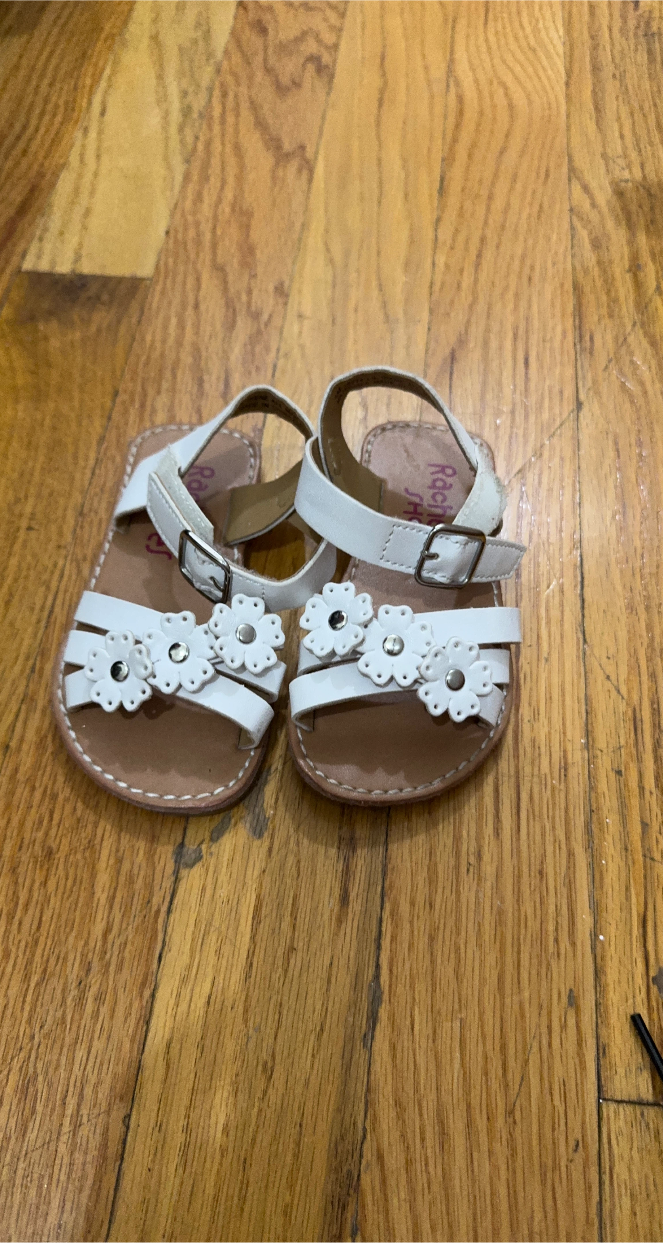 Rachel Shoes White Sandals with Flowers thumbnail