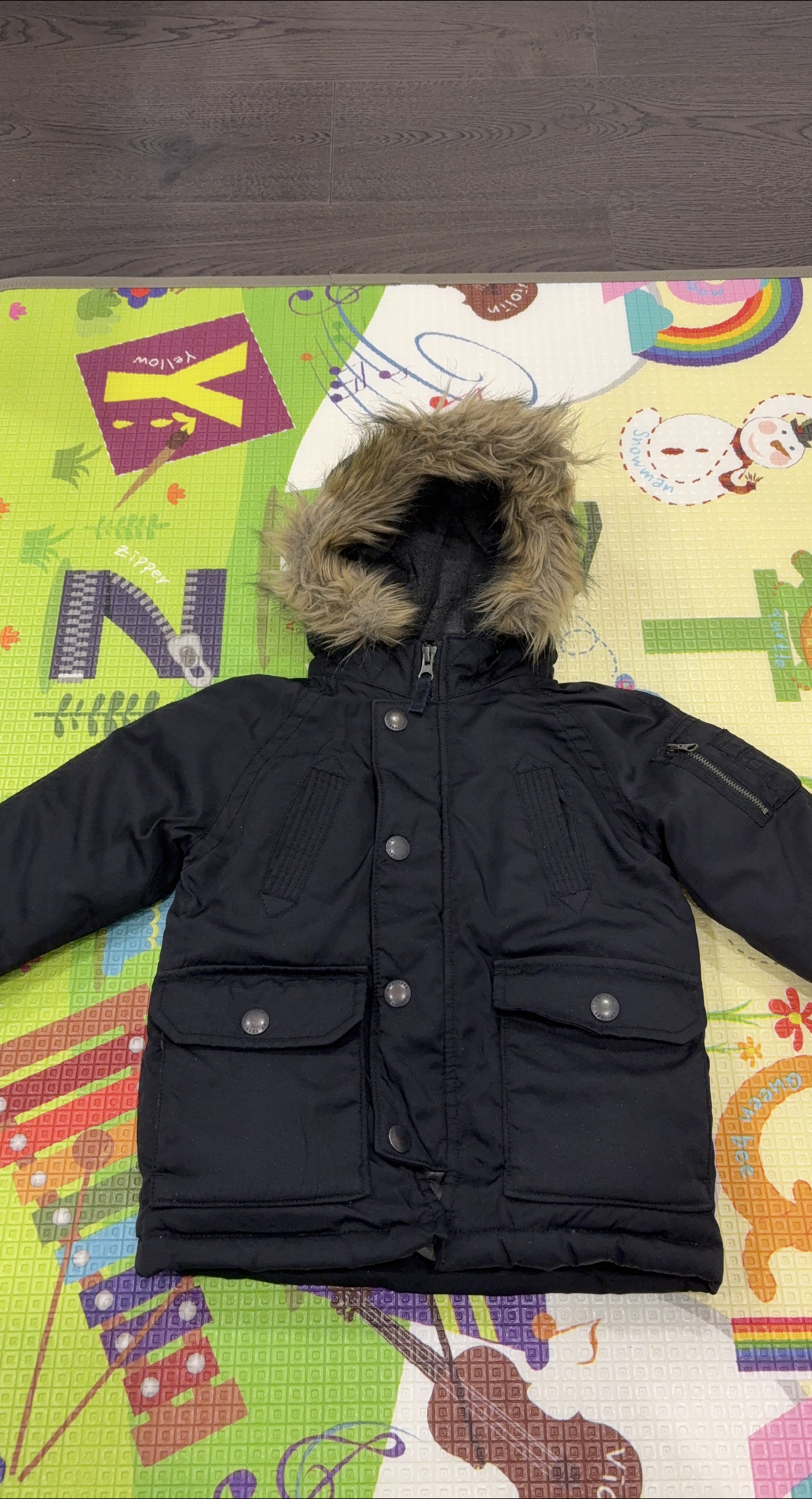Gap Kids Black Winter Jacket - 18-24 Months thumbnail