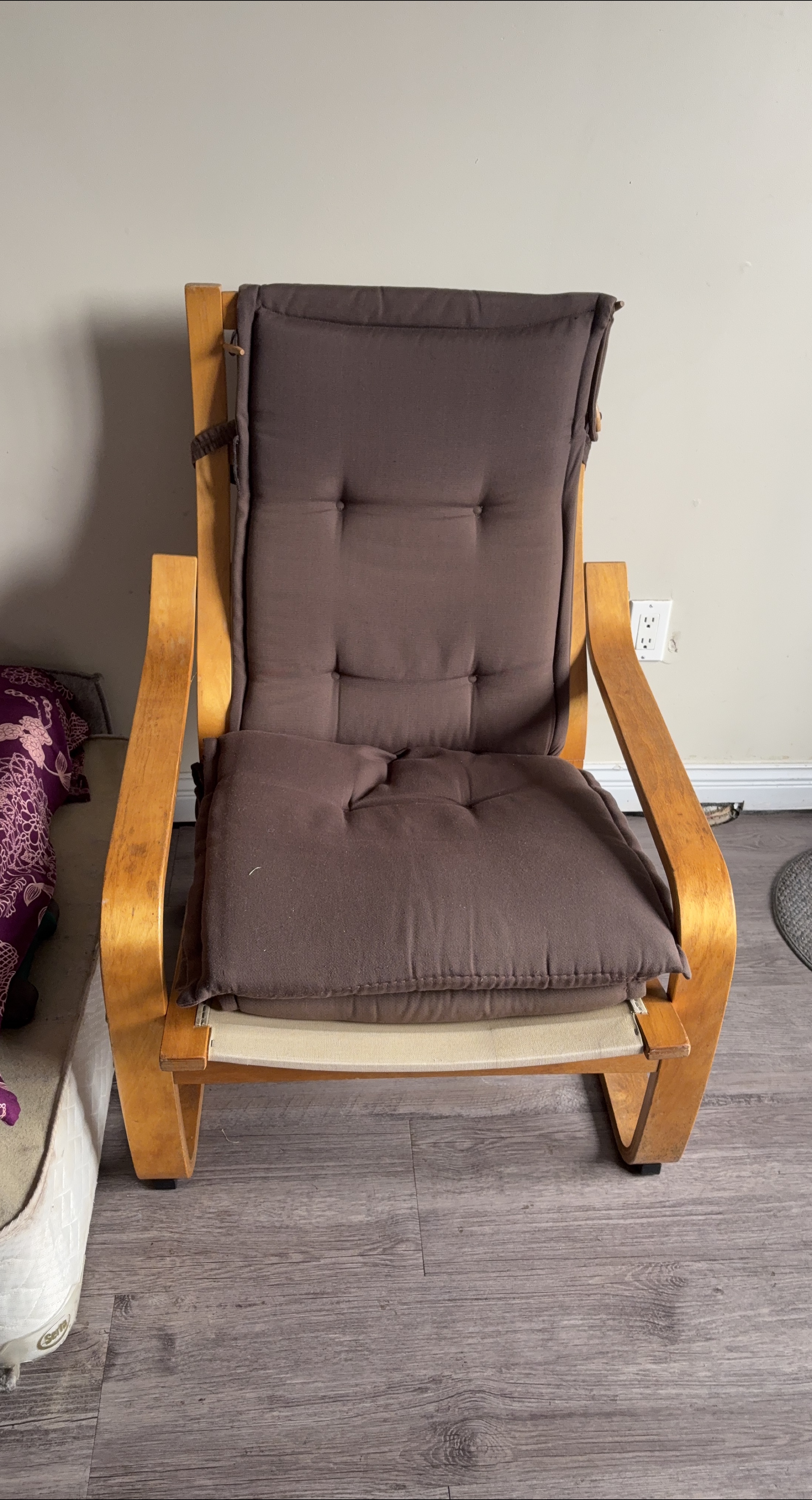 Brown Lounge Chair with Cushion