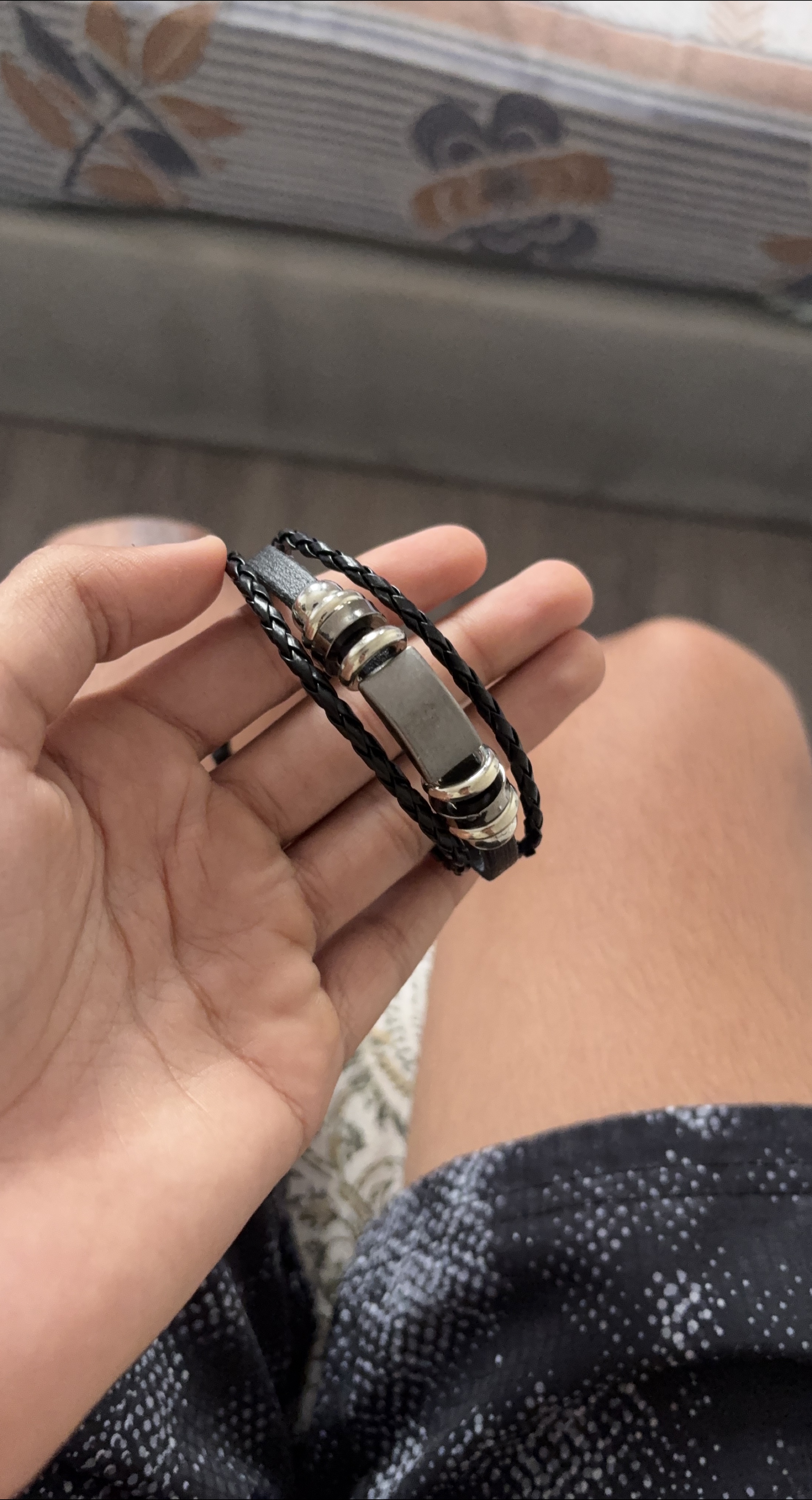 Braided Black Leather Bracelet