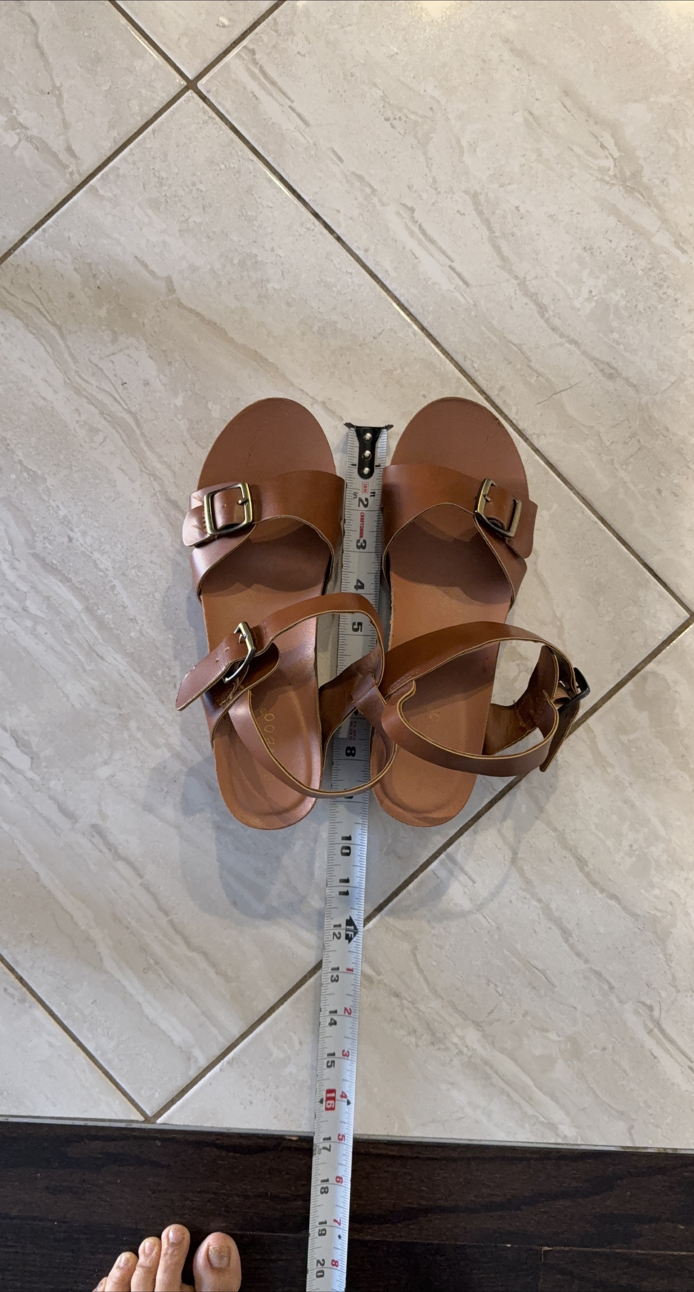 Bamboo Brown Sandals, Size 6-7 thumbnail