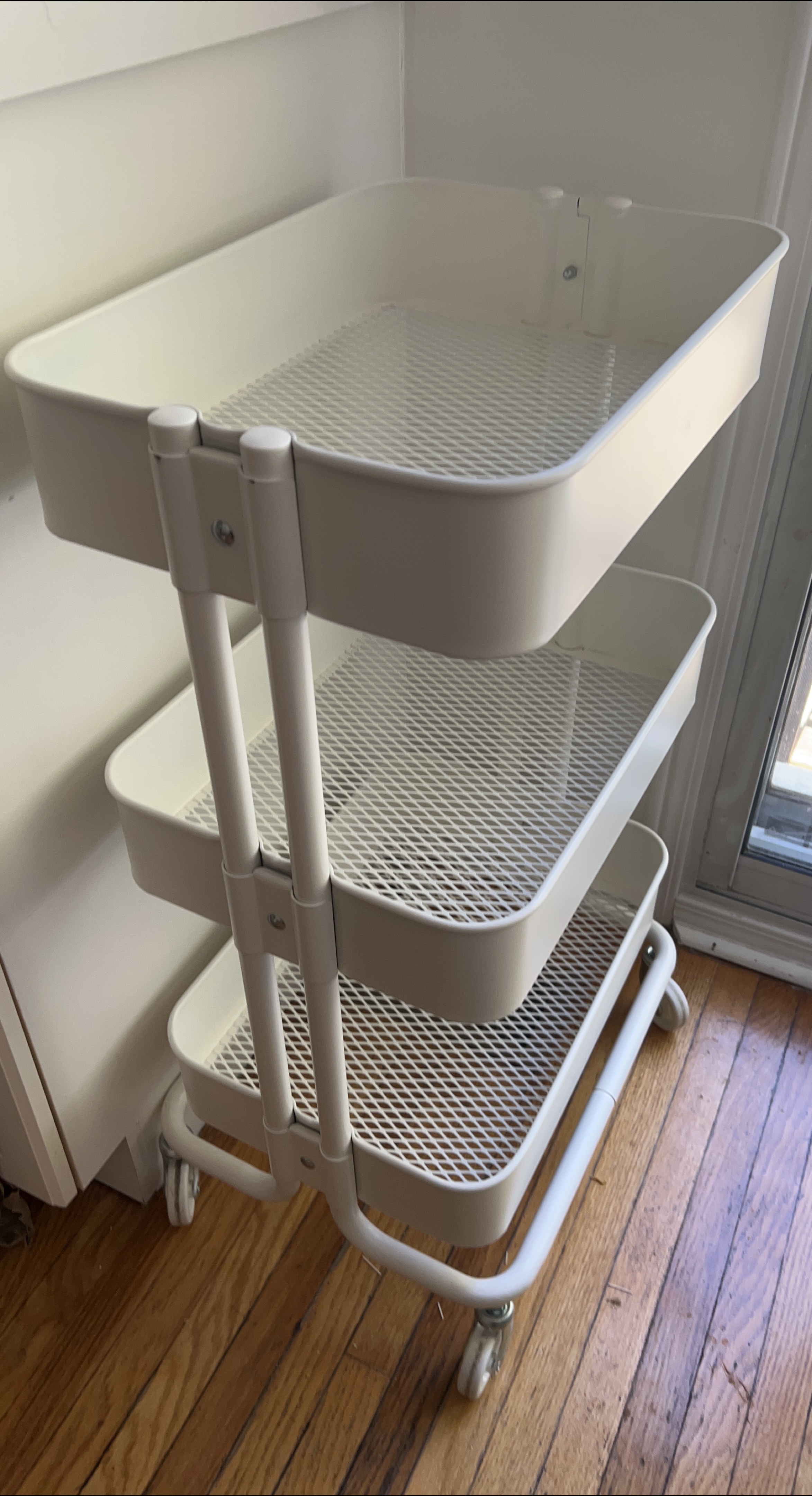 IKEA 3-Tier White Rolling Cart