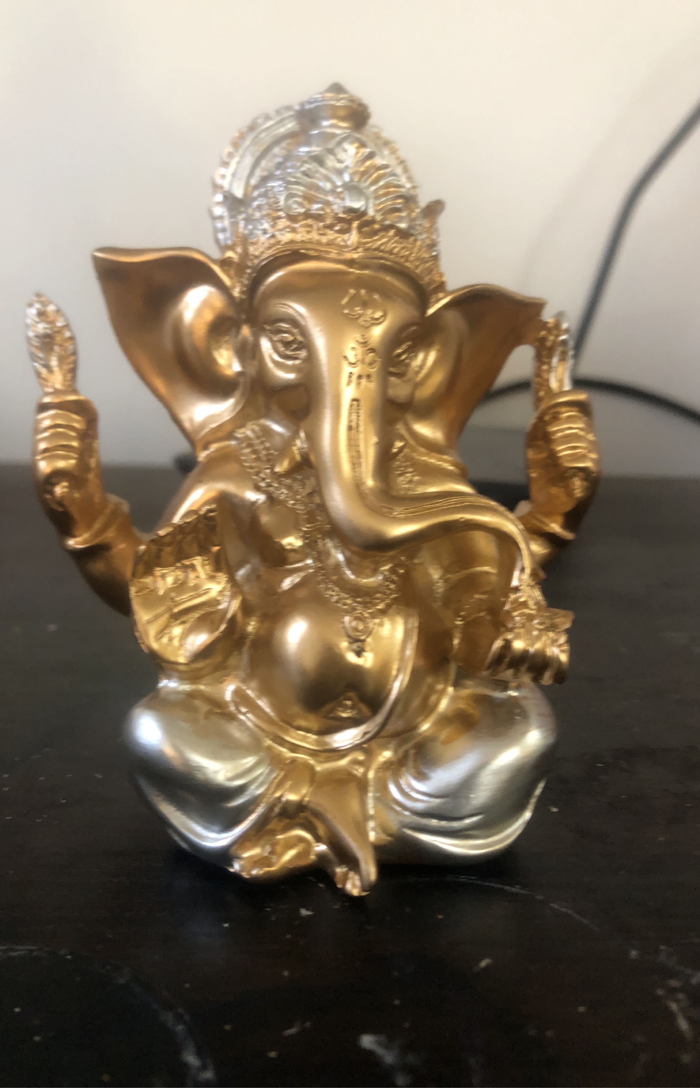 🥕 Ganesha Statue - Gold and Silver Accent thumbnail