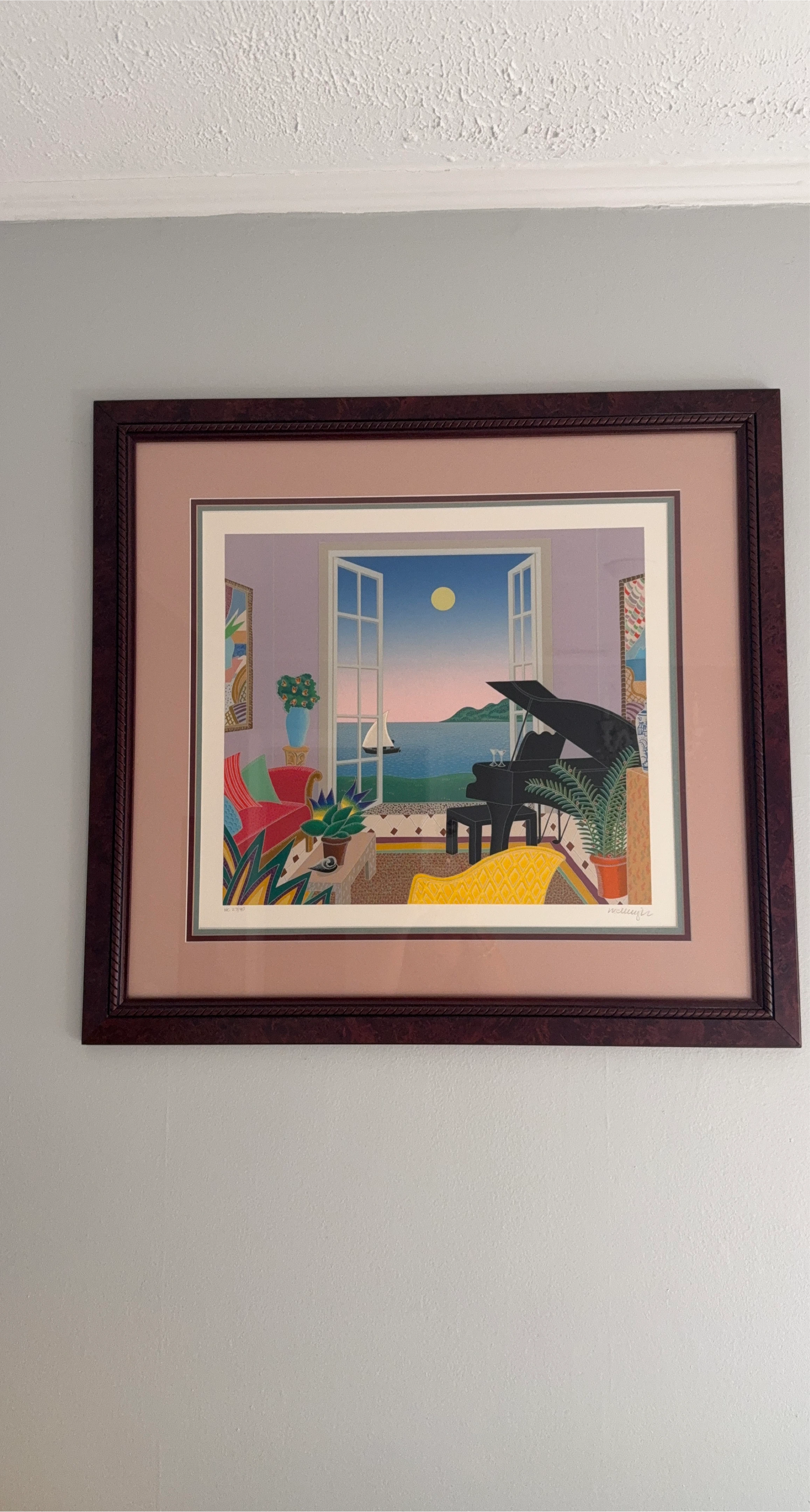 Framed Marina Scene Art Print thumbnail