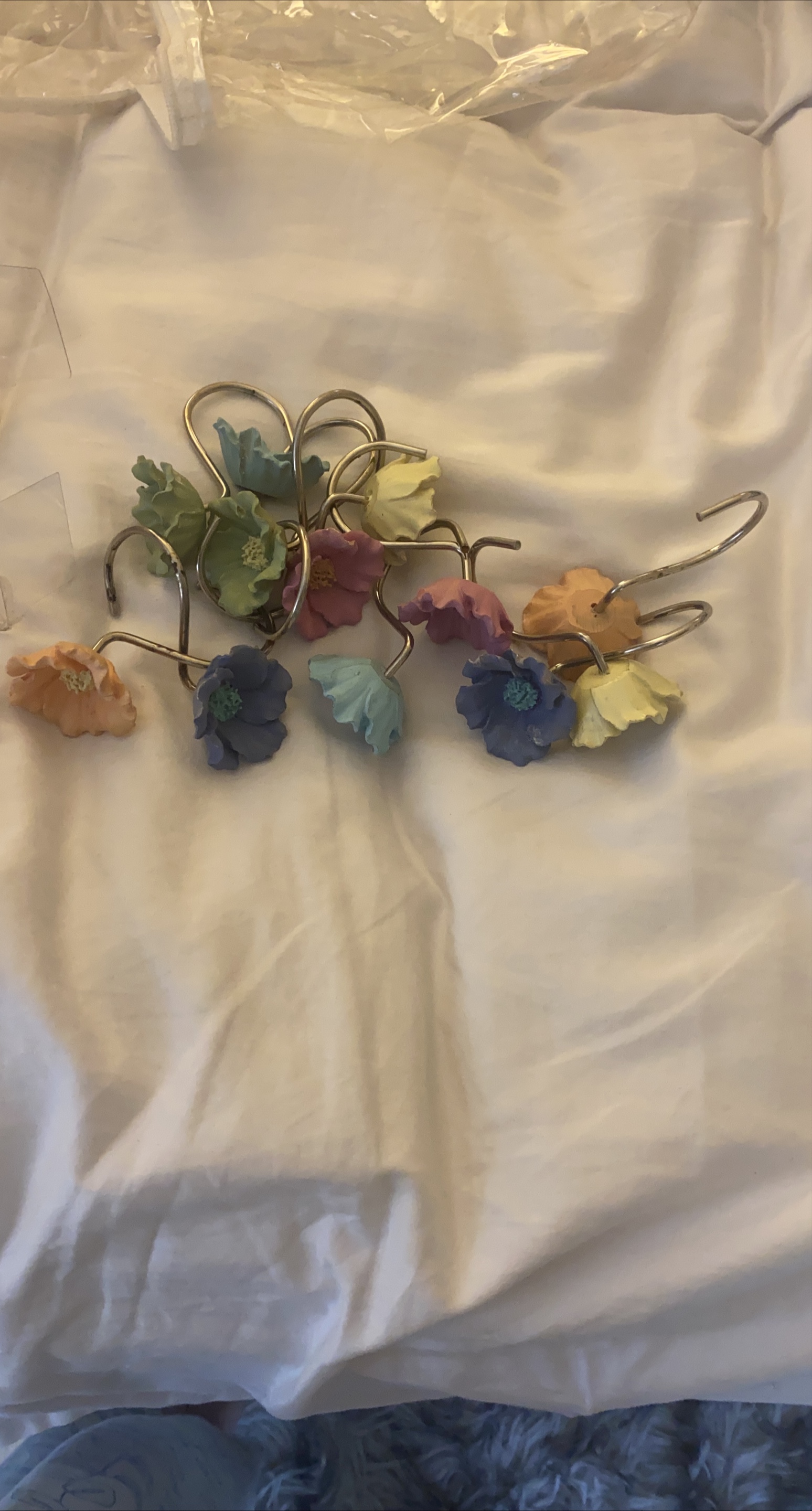 Floral Shower Curtain Hooks - Set of 12 thumbnail