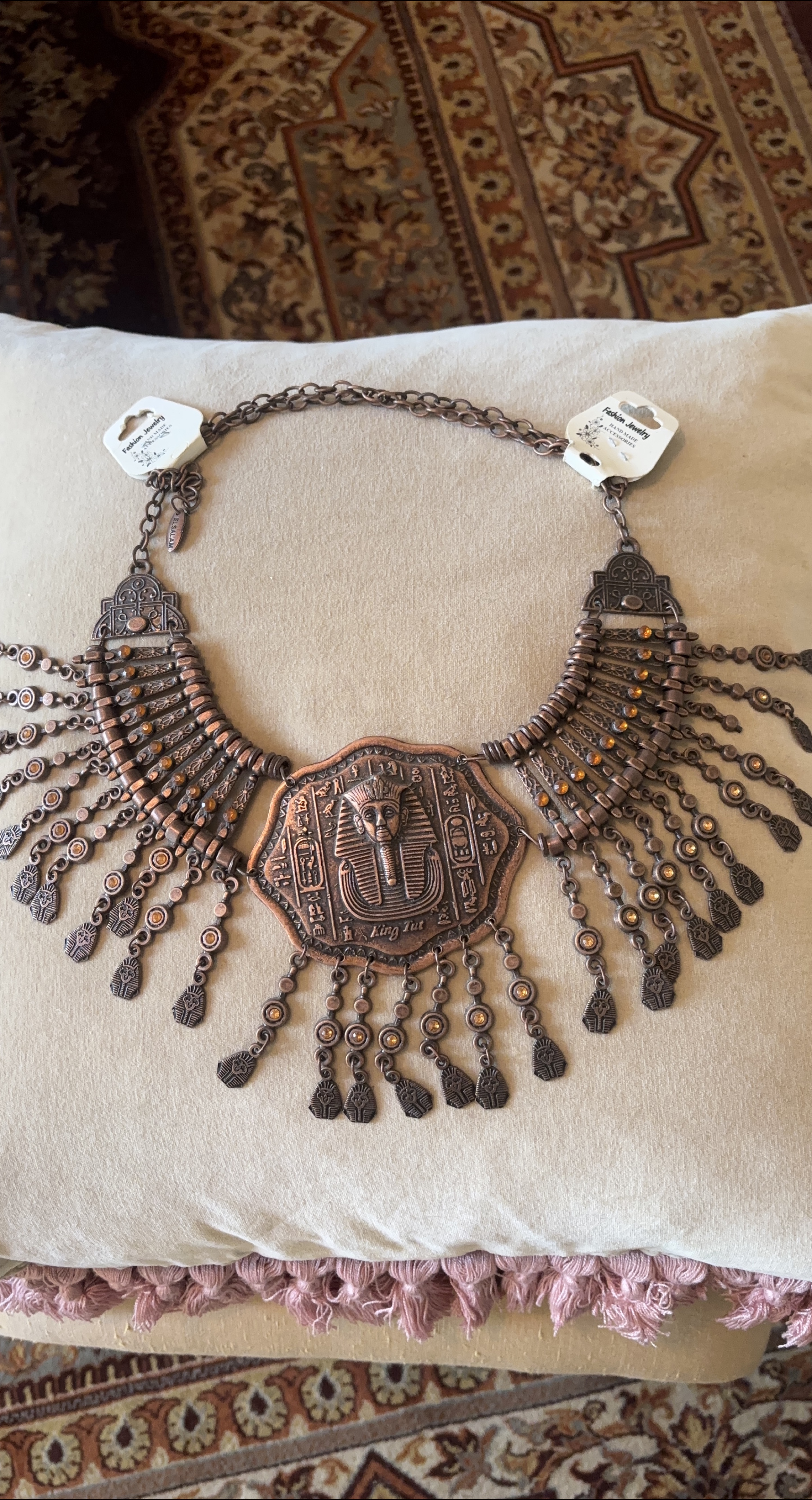 New Handmade King Tut Style Statement Necklace thumbnail