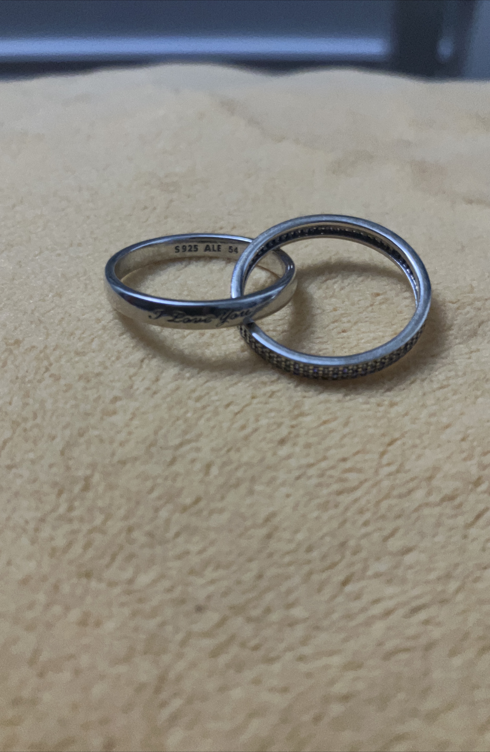 Pandora 'I Love You' Interlocking Rings, Size 54 thumbnail