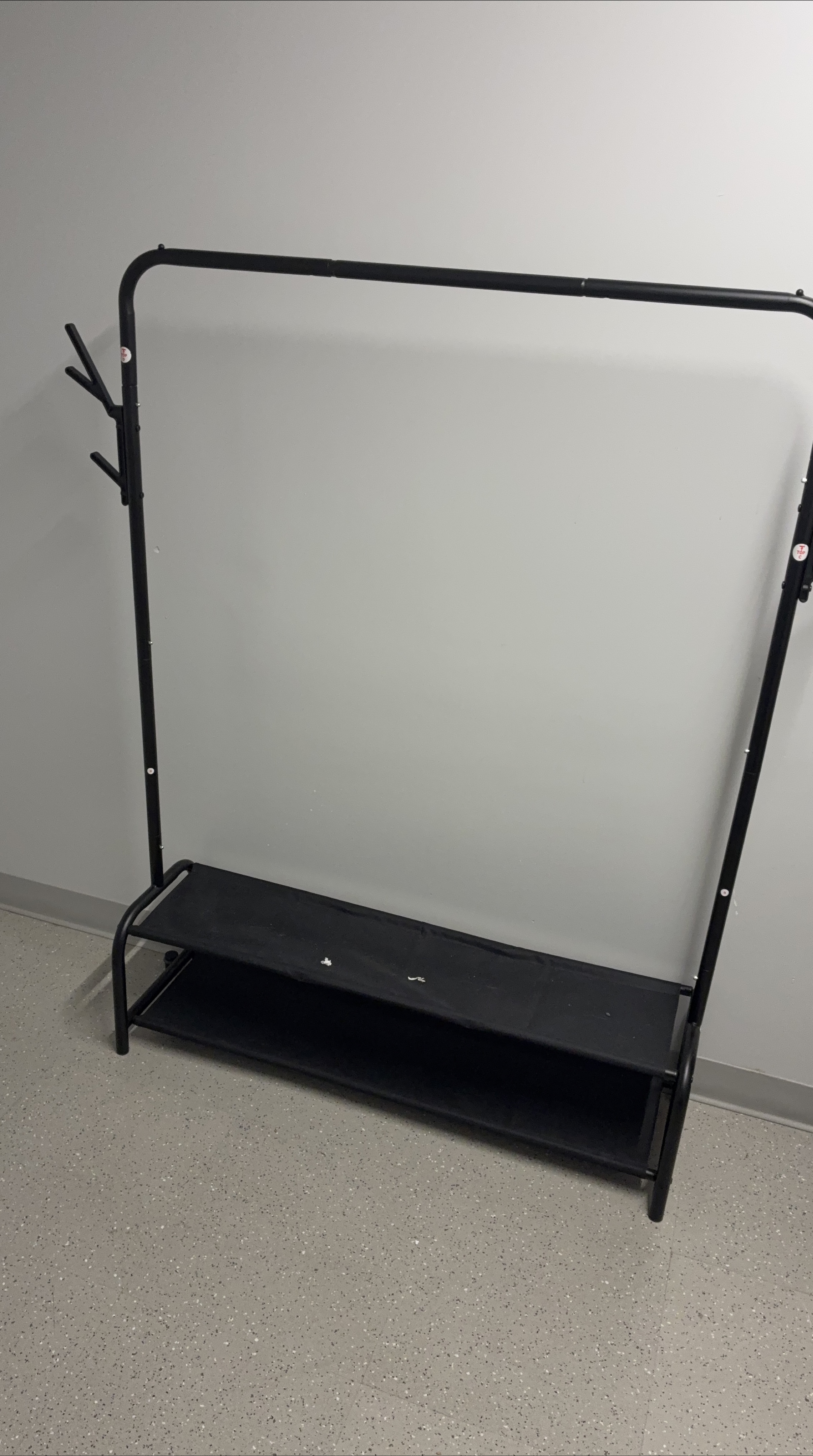 Black Clothes Rack with Shelves thumbnail