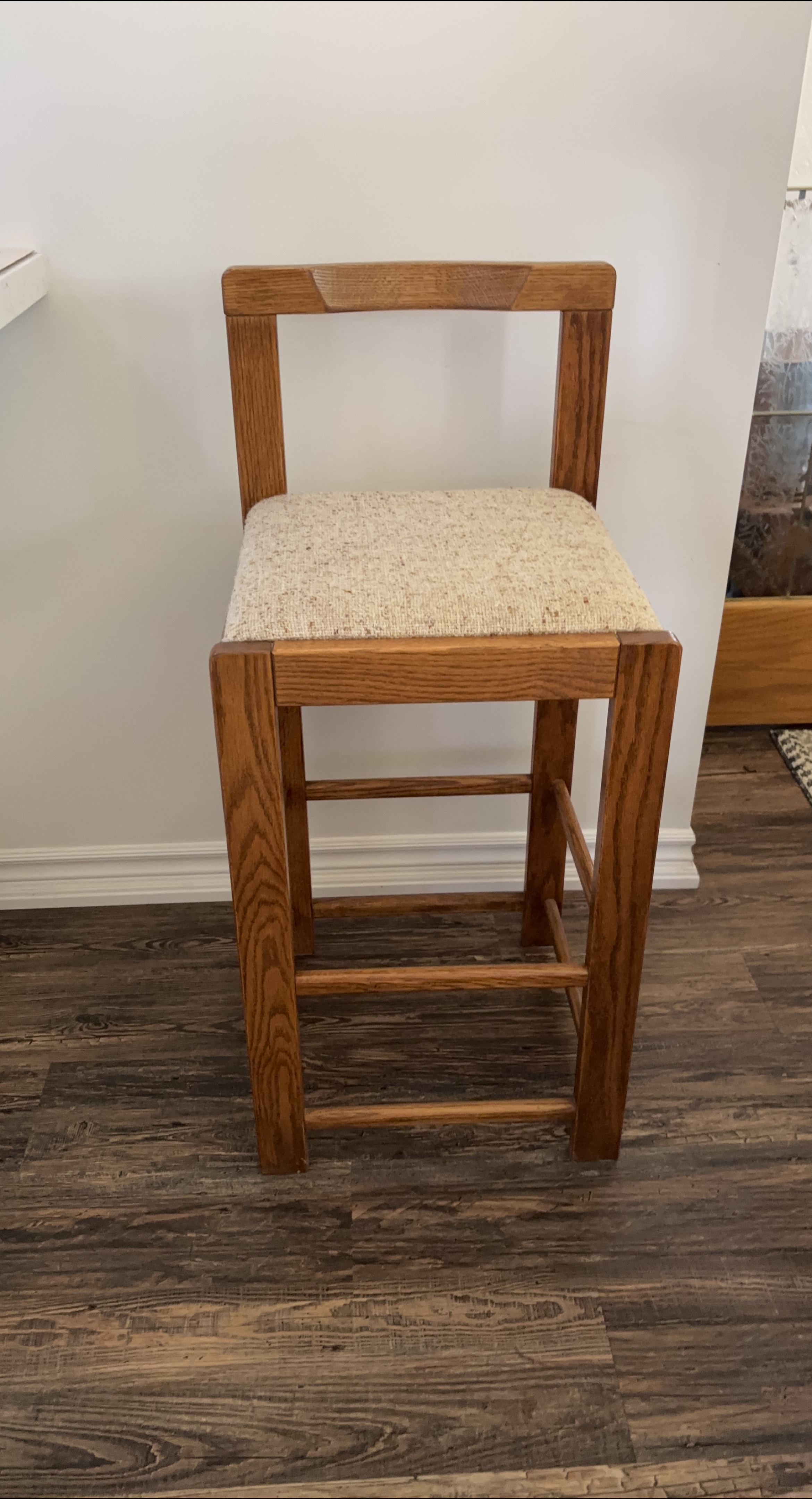 Oak wooden bar stool