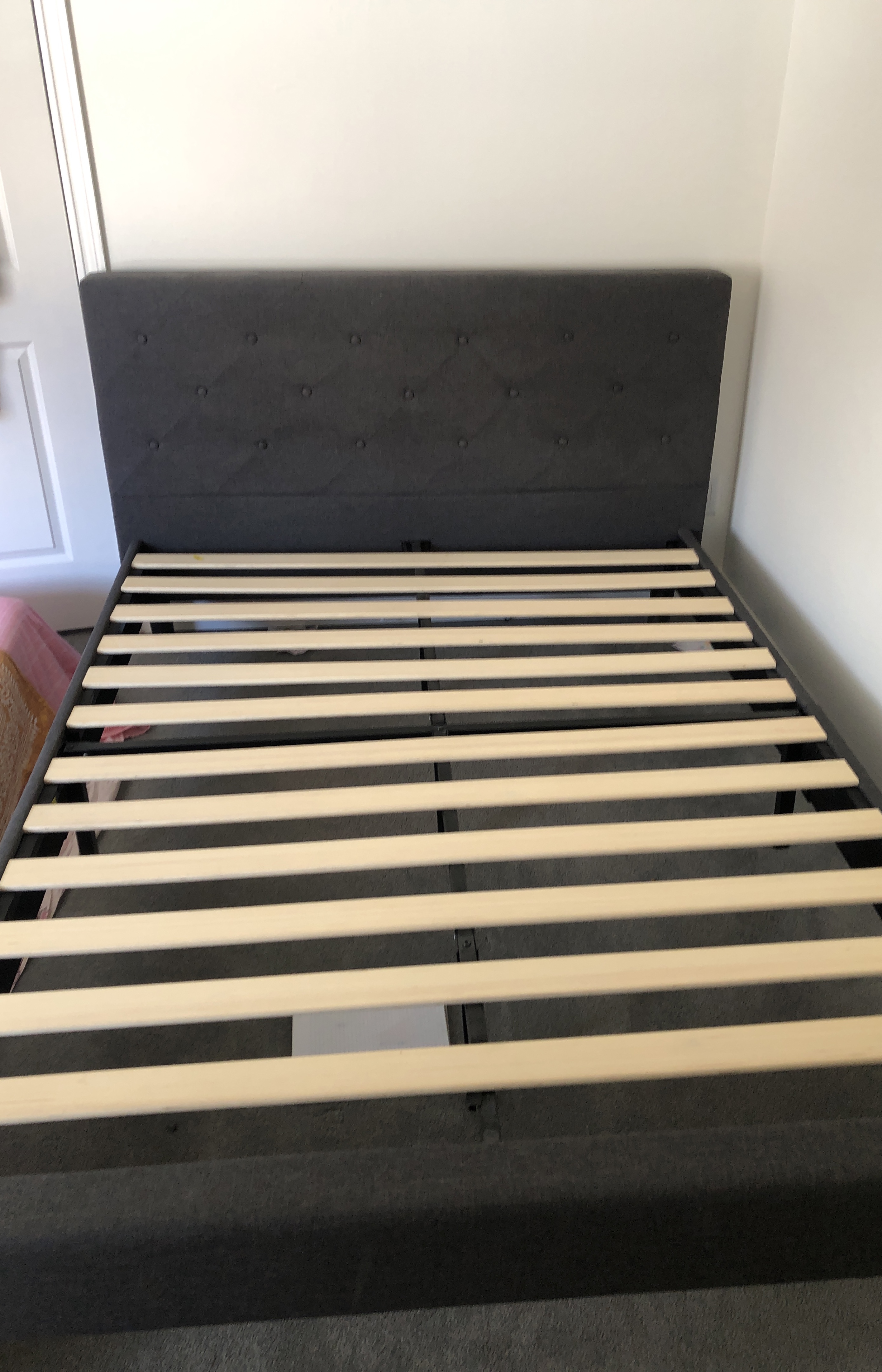 ZINUS Shalini Upholstered Platform Bed Frame - Dark Grey, Queen thumbnail
