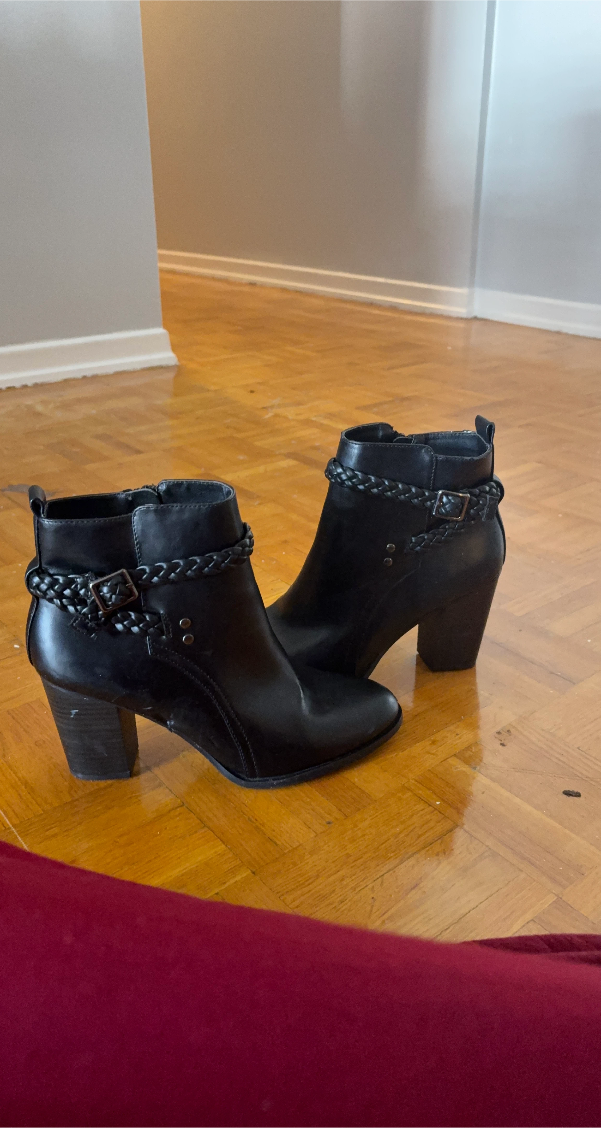 Black Ankle Boots with Braided Detail thumbnail