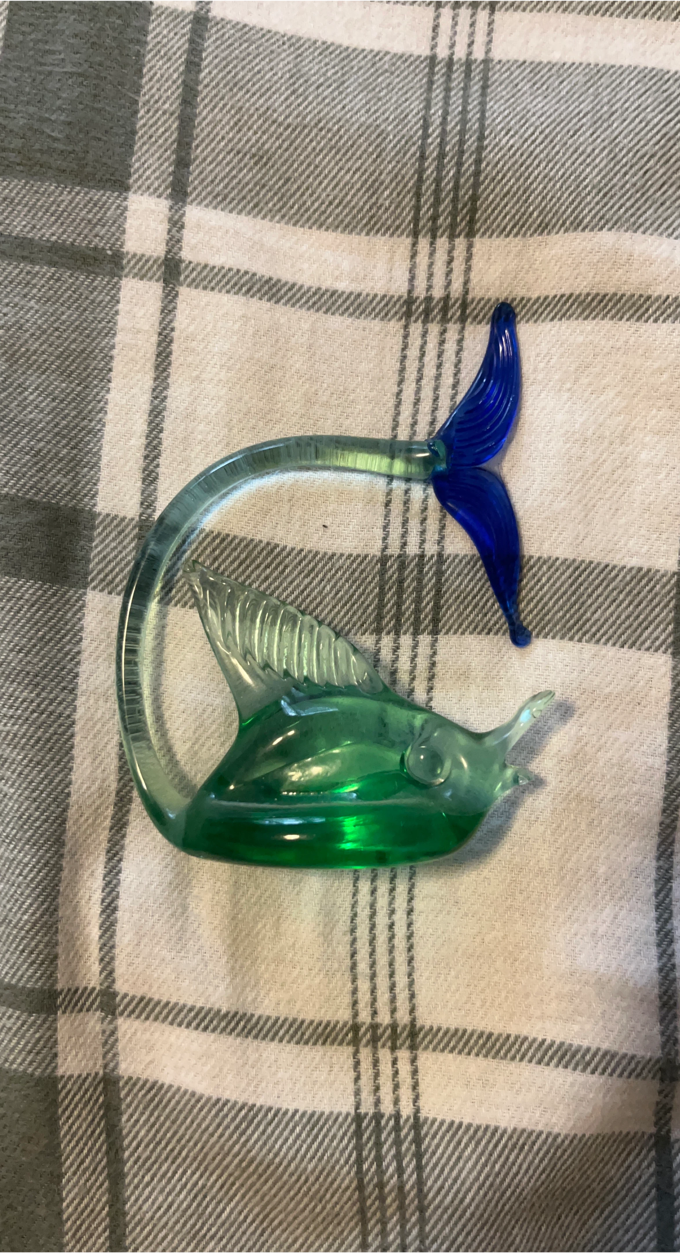 Green & Blue Glass Fish Figurine 🥕 thumbnail