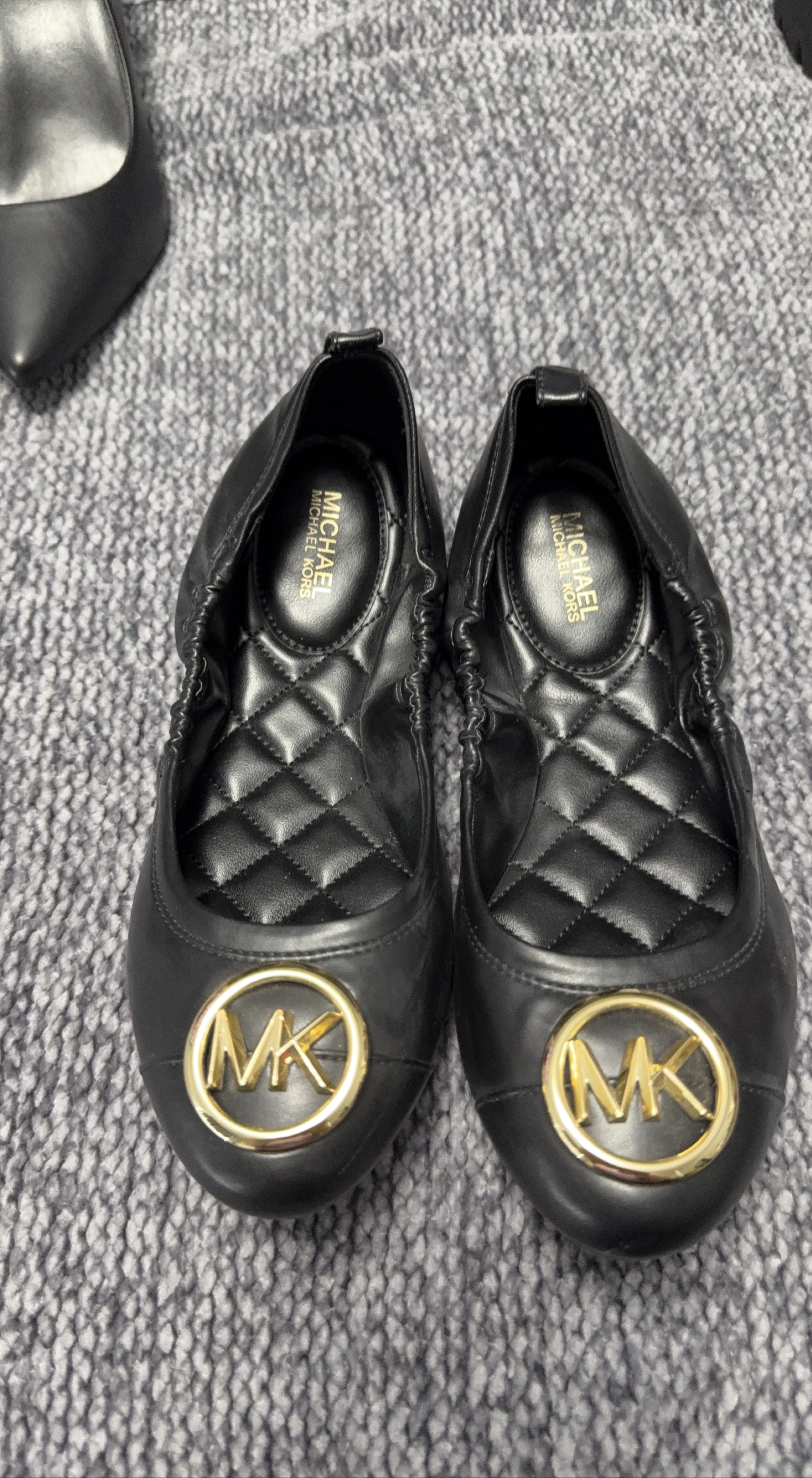 Michael Kors Black Leather Ballet Flats thumbnail