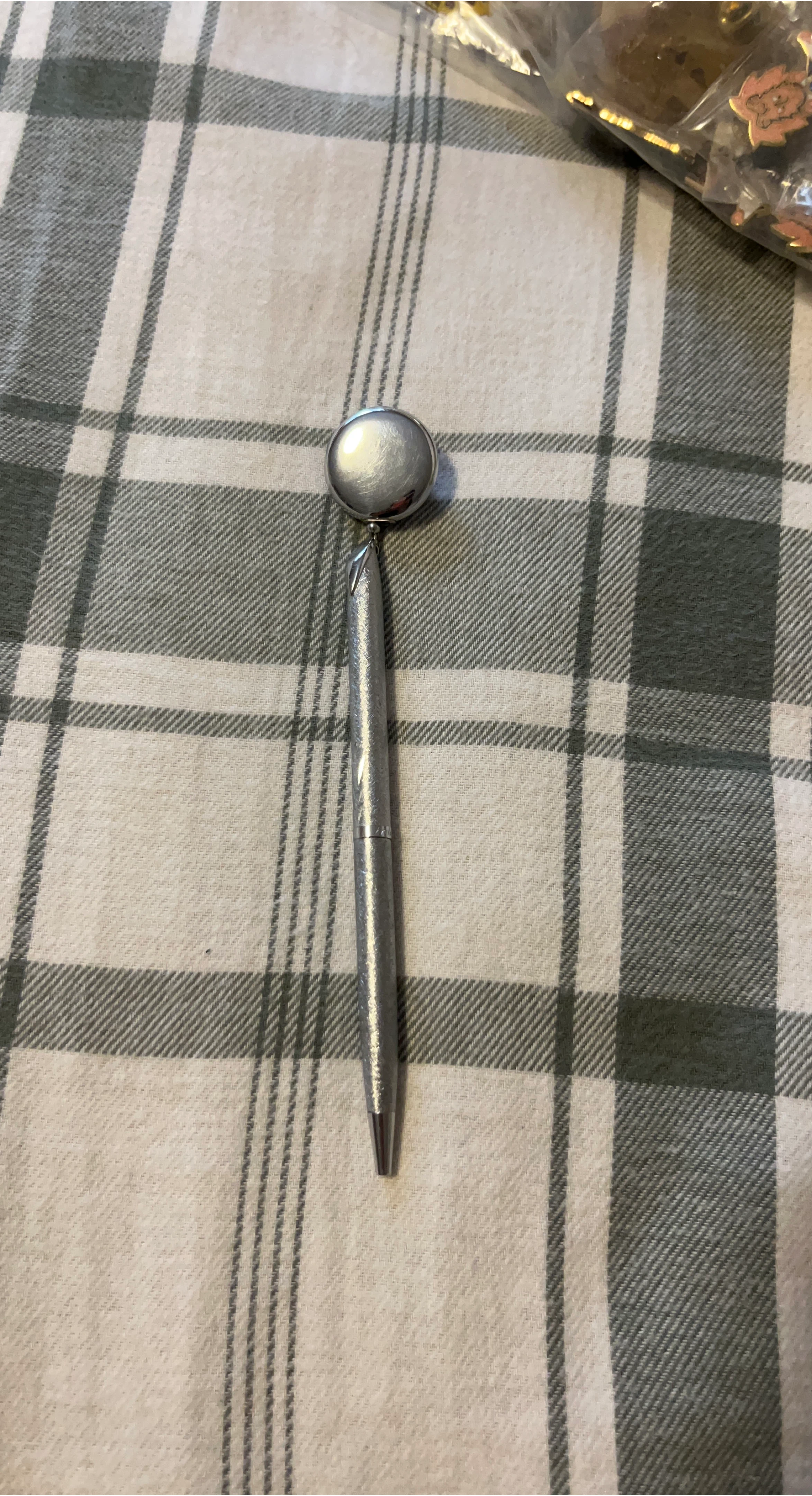 Silver Pen with Button Pin thumbnail