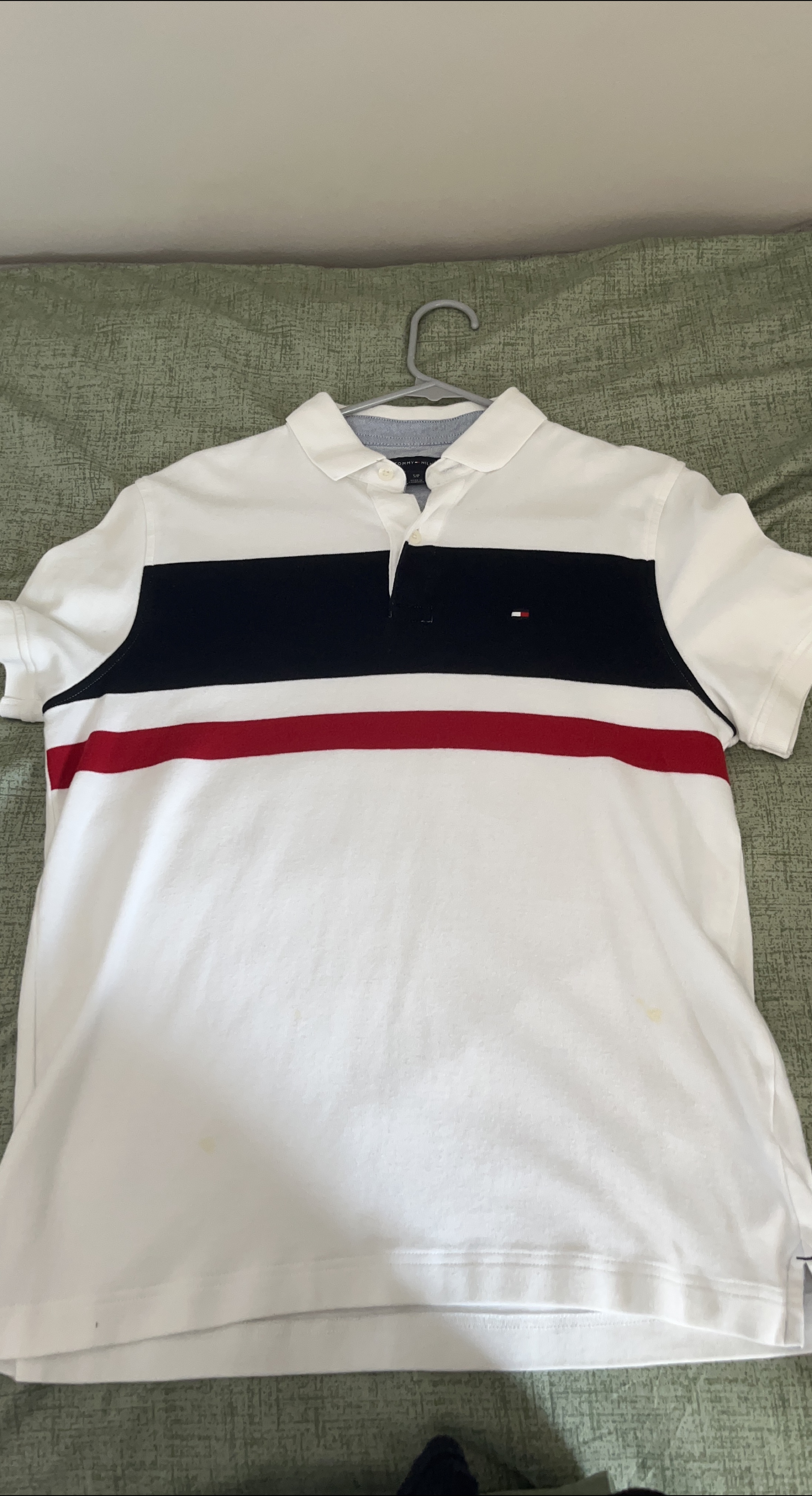 Tommy Hilfiger Polo Shirt - White, Red, Blue - Size S thumbnail