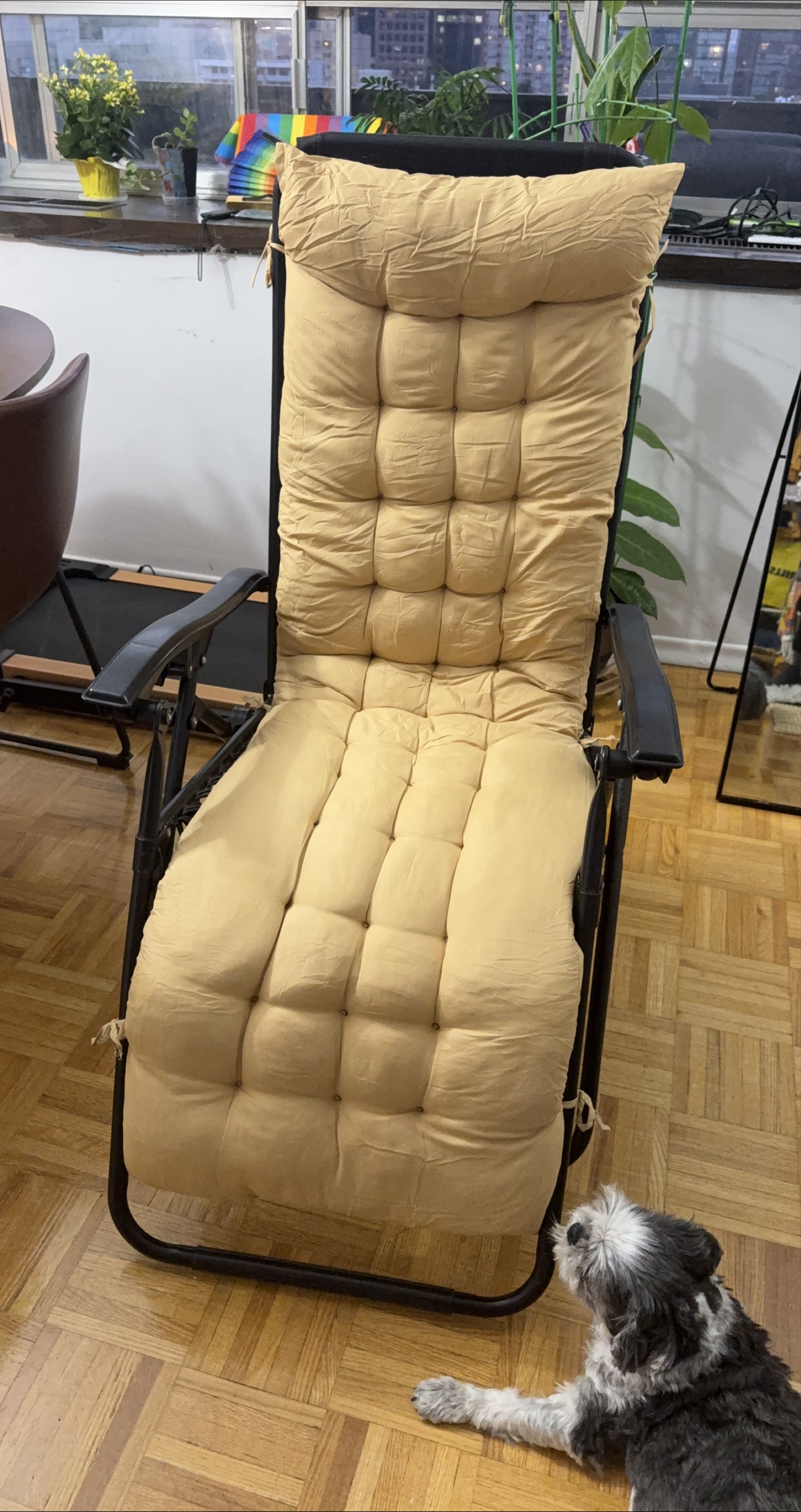 Beige Padded Zero Gravity Lounge Chair thumbnail
